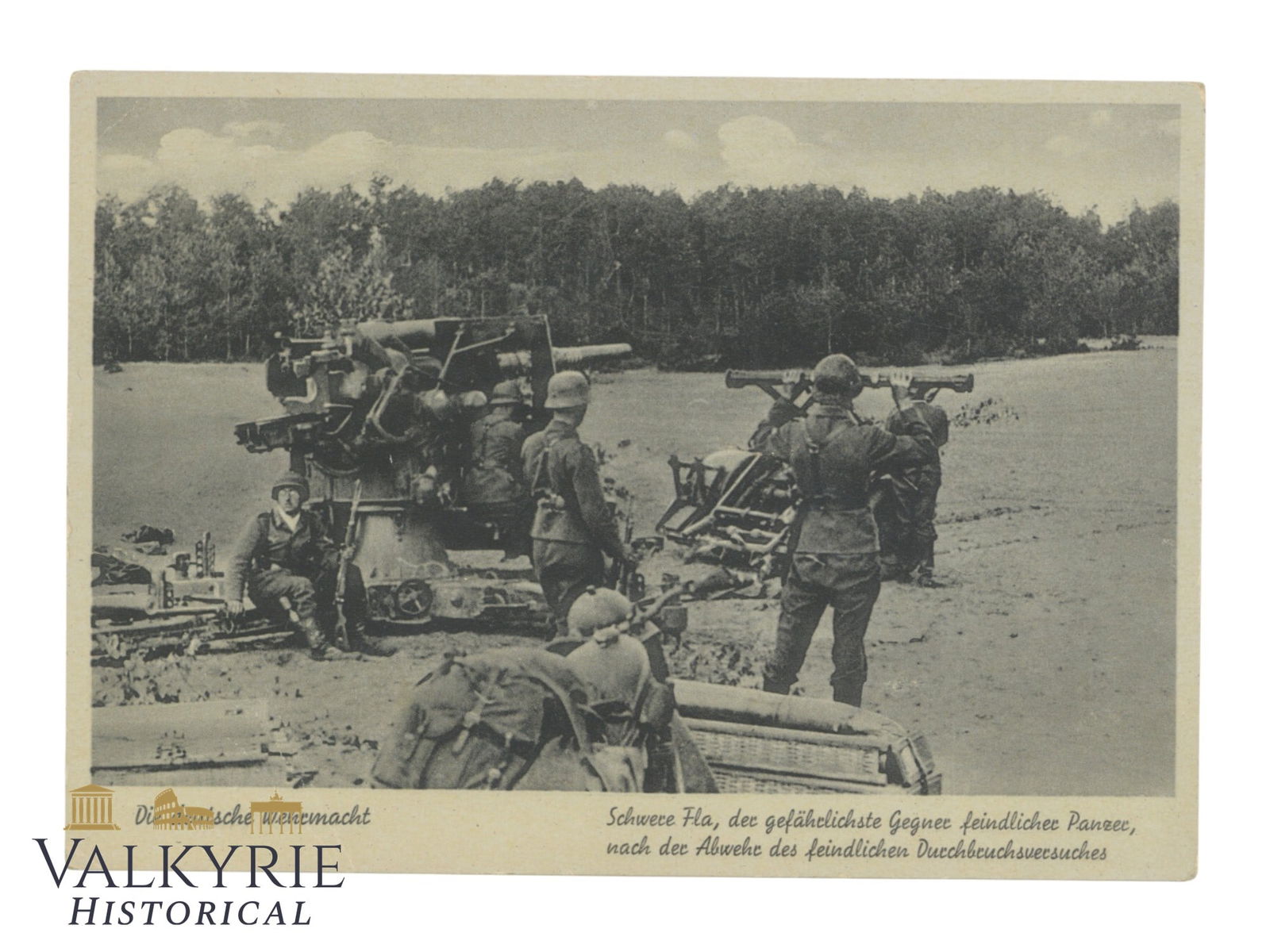 Nazi Propaganda Postcard of the Wehrmacht Flak Artillery Unit During Action: Nazi Propaganda Postcard of the Wehrmacht Flak Artillery Unit During Action. Non-circulated. All items for this auction will be shipping from Europe. Shipping cost $25 it doesn't matter how many items