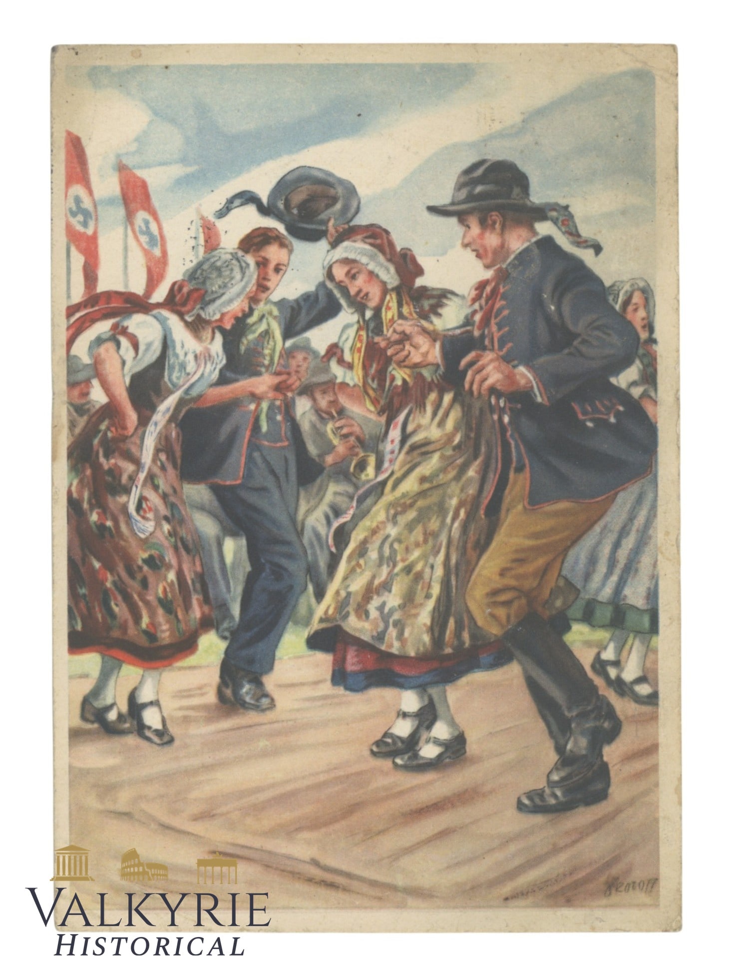 Nazi Commemorative Postcard of the German Gymnastics and Sports Festival in Breslau 1938 (1 of 2)