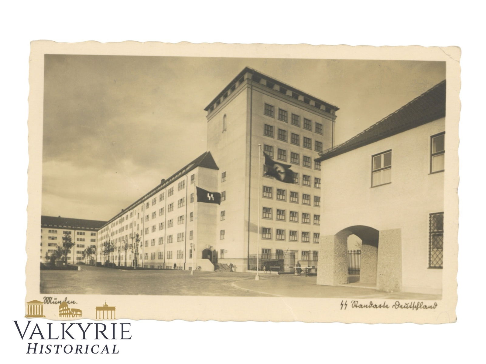 Nazi Postcard With a Photo of SS Barracks in Munich - Freimann - Sent by SS Soldier in 1939 (1 of 2)