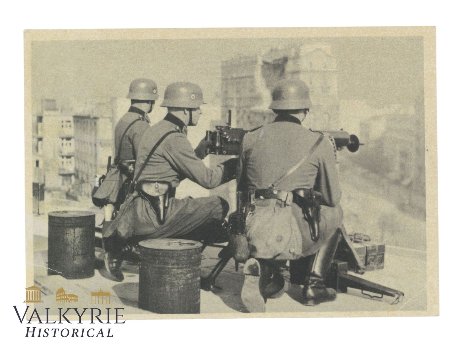 Nazi Propaganda Postcard For War WHW Campaign in 1939/40 "OrPo MG Position in Warsaw" (1 of 2)