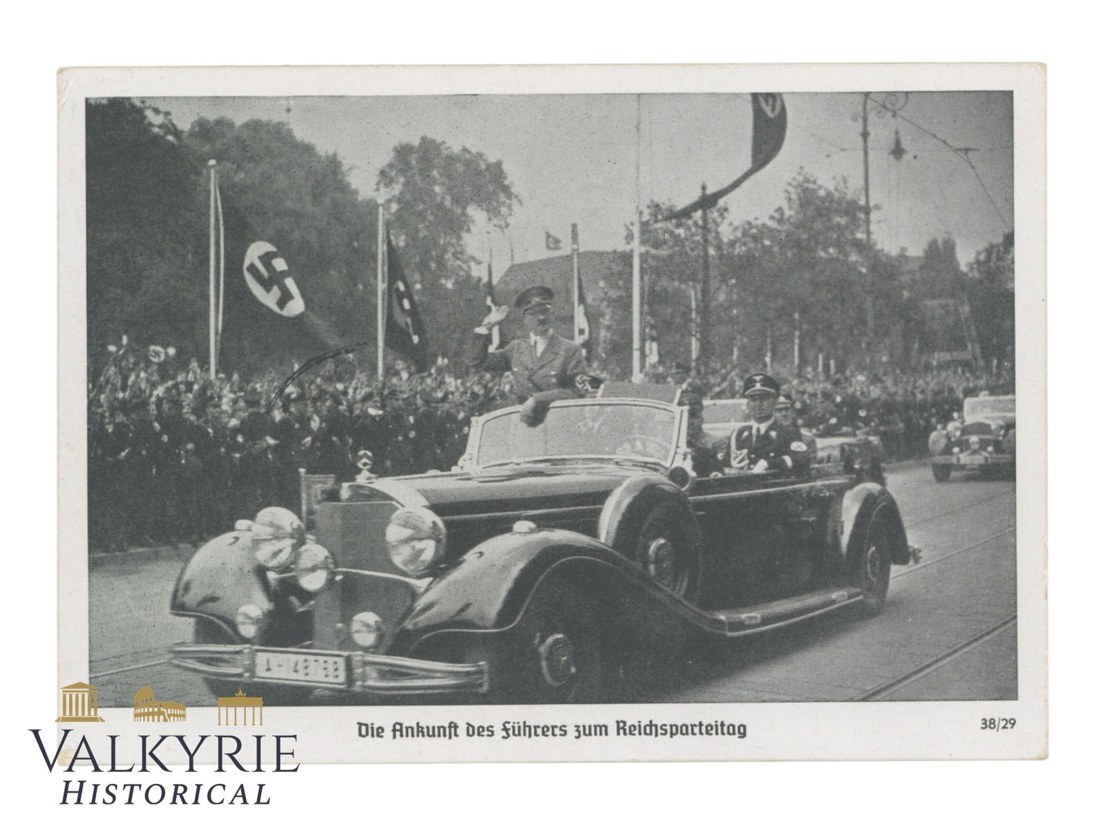 Nazi Propaganda Postcard "Arrival of the Fuhrer to the Reichsparteitag" - Circulated (1 of 2)