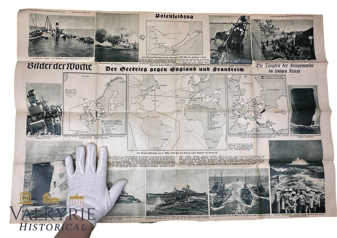 German Propaganda Poster "Photos of the Week" Nr.20 - "The Sea War Against England And France" (1 of 16)