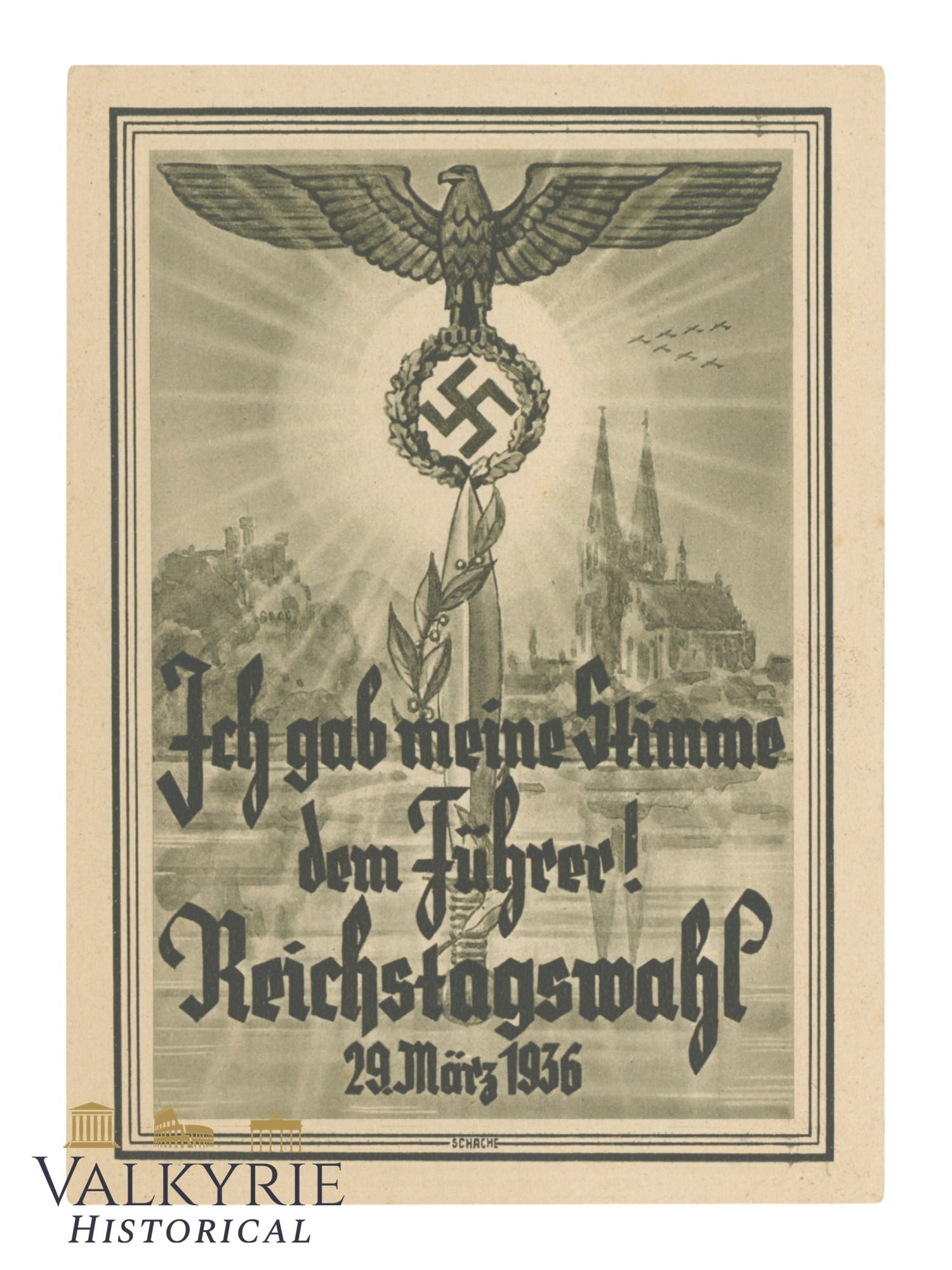 Nazi Political Propaganda Card of the Reichstag Elections of 1936 "I Give My Vote to the Fuhrer!": Nazi Political Propaganda Card of the Reichstag Elections of 1936 "I Give My Vote to the Fuhrer!".All items for this auction will be shipping from Europe. Shipping cost $25 it doesn't matter how many