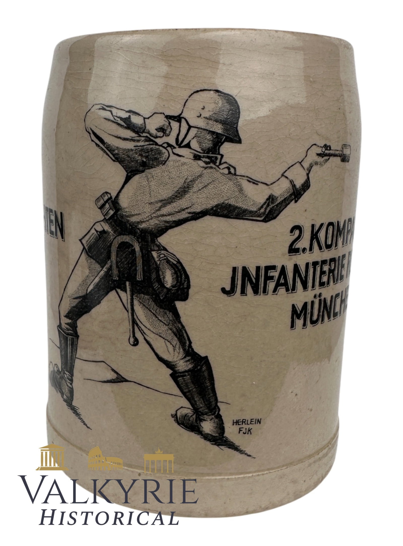 German Commemorative Beer Mug 2. Company Infantry Reg. Munich (1 of 15)