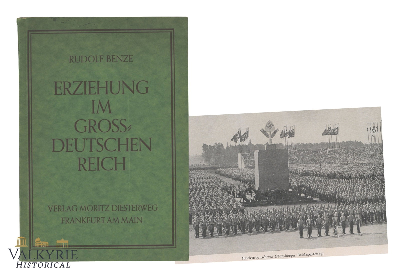 German Book "Education in the Great German Reich" by Rudof Benze: German Book "Education in the Great German Reich" by Rudolf Benze. 183 pages. 13 illustrations. Year 1943. Soft cover. All items for this auction will be shipping from Europe. Shipping cost $25 it doe