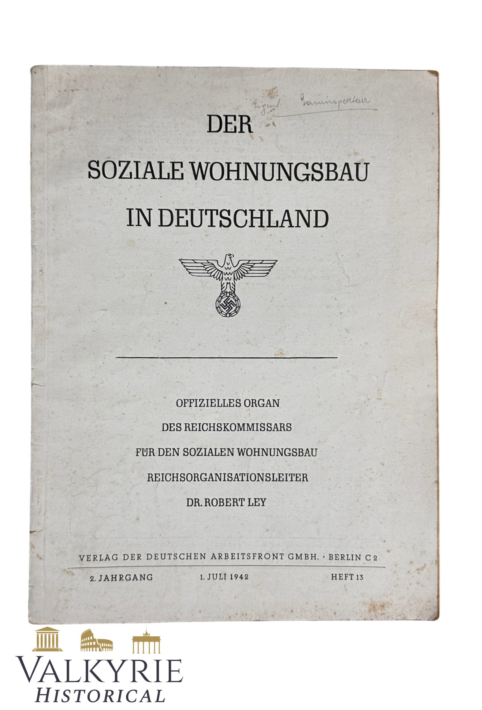 Social Housing Construcion Organ "The Social Housing in Germany" - Number 13 - 1st July 1942 (1 of 7)