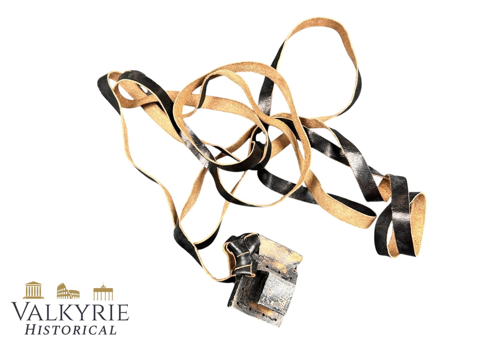 Old Jewish Phylacterie or Tefillin Made From Leather Used For Praying During Shacharit: Old Jewish Phylacteries or Tefillin Made From Leather Used For Praying During Shacharit. It consist of a leather box with leather straps. Probably manufactured during XIX century in Europe. Good condi