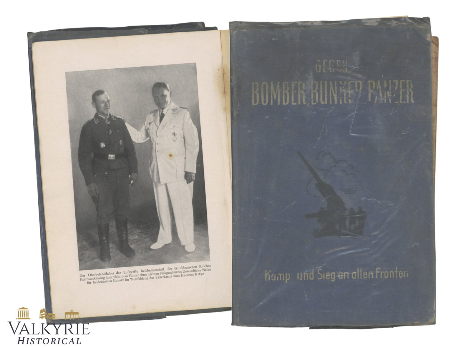 German Book "Against Bomber, Bunker, Panzer" by Major i. Genst v. Lange: German Book "Against Bomber, Bunker, Panzer" by Major i. Genst v. Lange. 319 pages. Hard cover. Very illustrated. Year 1942. Shipping flat cost $25 it doesn't matter how many items you win. you pay ju