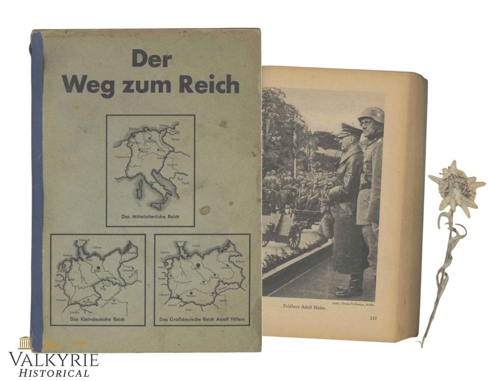 German Book "The Path to The Empire" by Wilhelm Vonolfen: German Book "The Path to The Empire" by Wilhelm Vonolfen. 256 pages. Soft cover. Very illustrated. Year 1944. Shipping flat cost $25 it doesn't matter how many items you win. you pay just $25 for ship