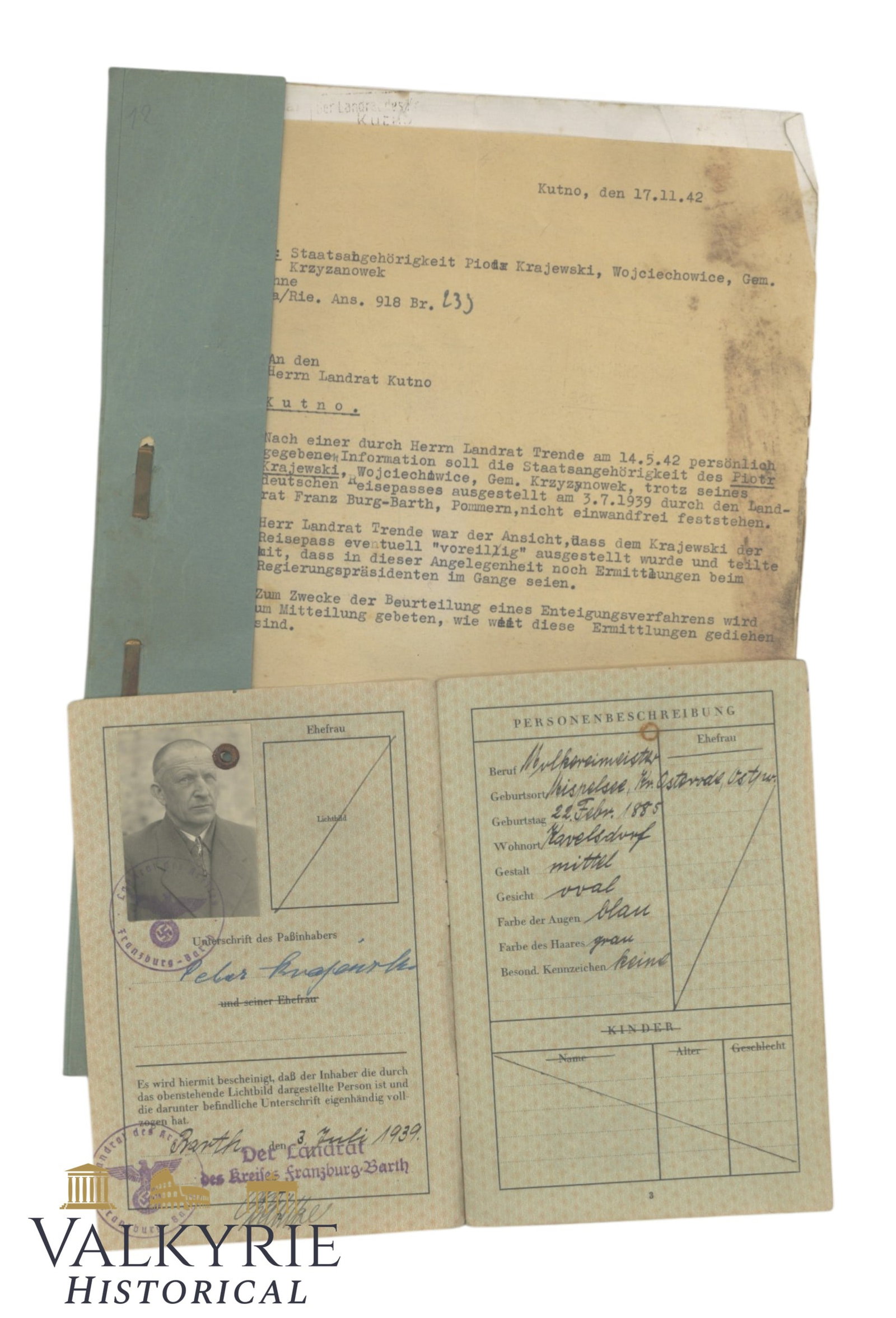 Documents Set With Passport to a Pole Who Was Given German Nationality And Then Rejected (1 of 12)