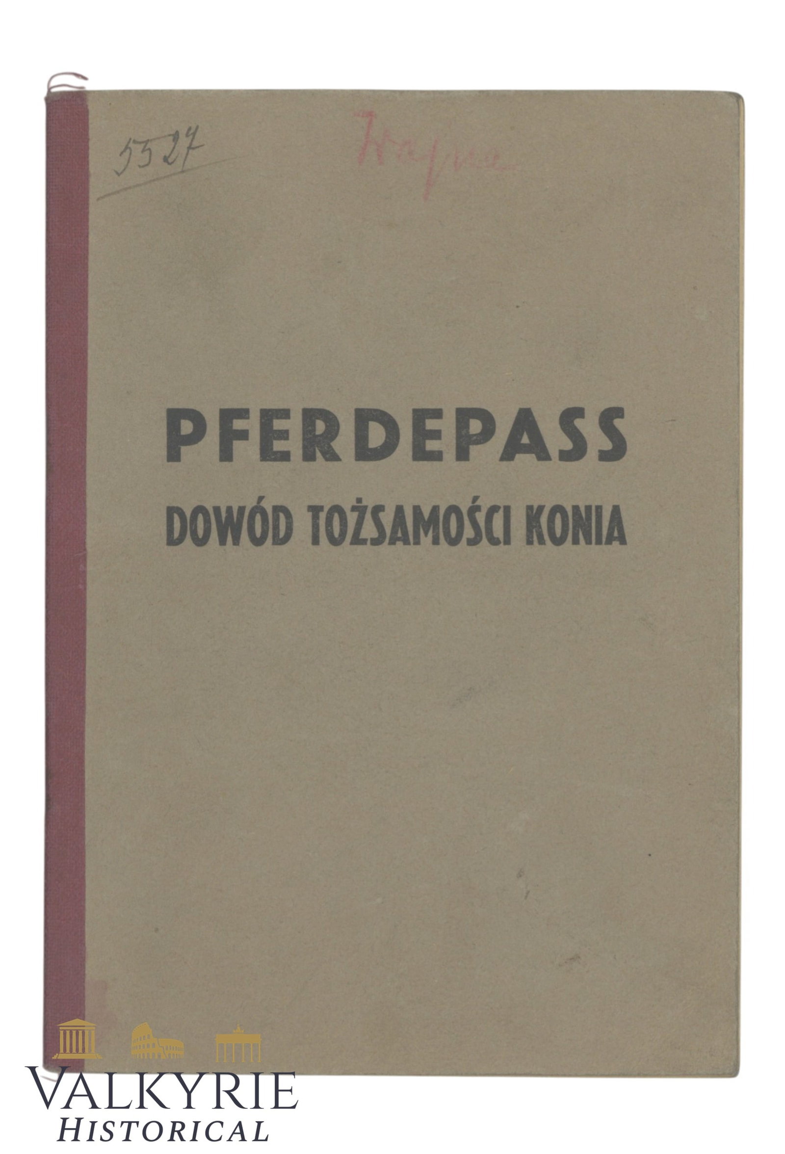German Horse Passport For Owners in Occupied Poland - Horses' Ownership Certificate (1 of 7)