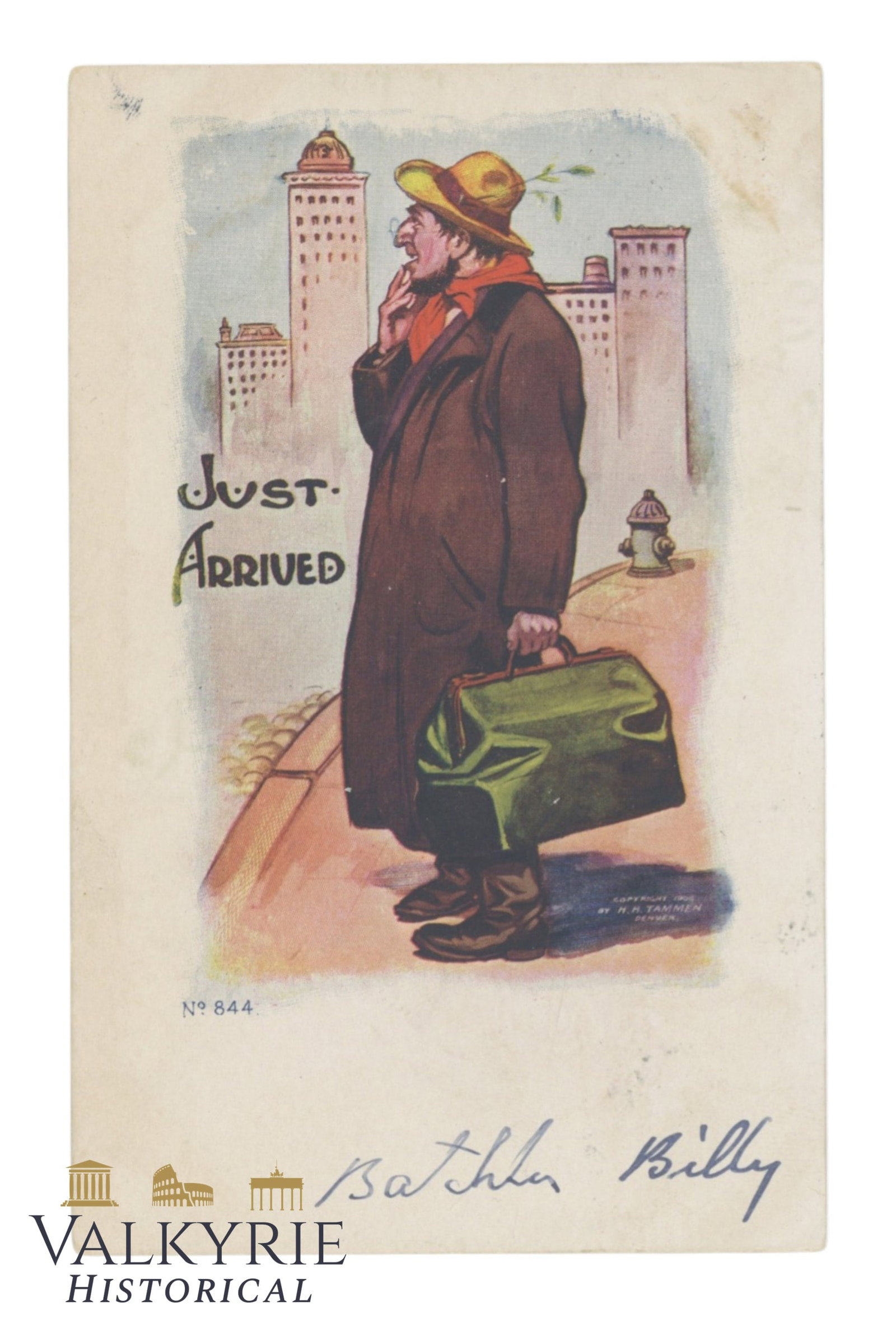 North-American Anti-Semitic Postcard From 1907 "Just Arrived" - Circulated (1 of 2)