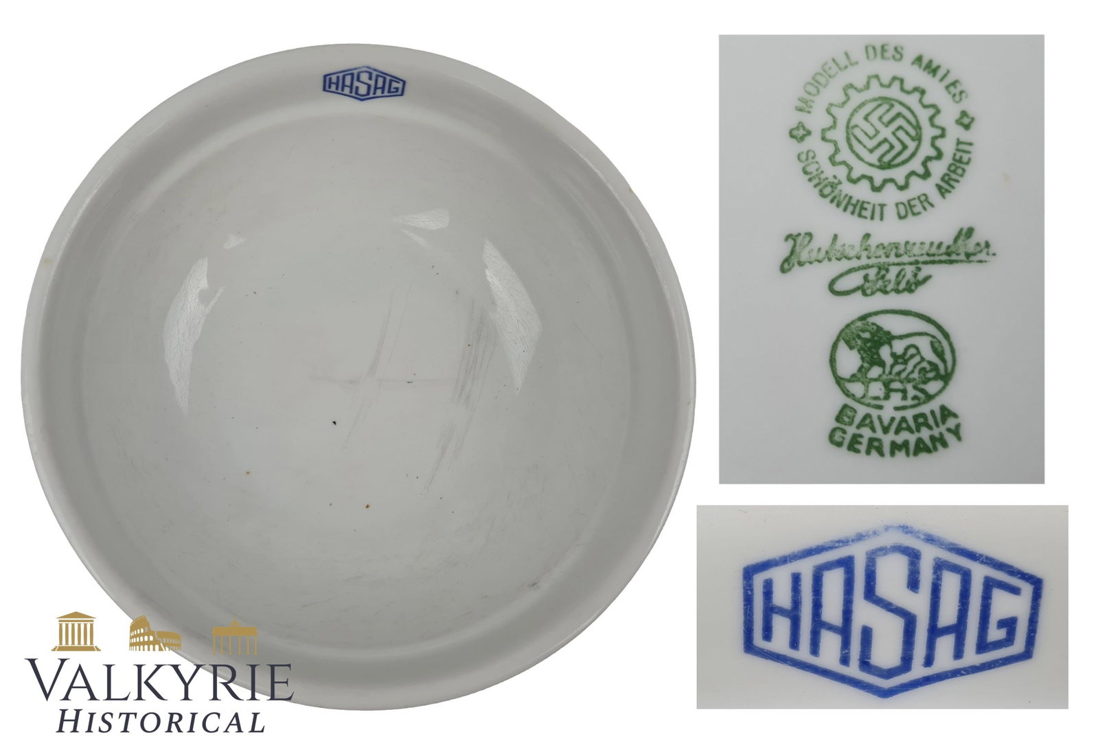 German Porcelain Plate With the Logo of HASAG German Arms Manufacturing Company (1 of 7)