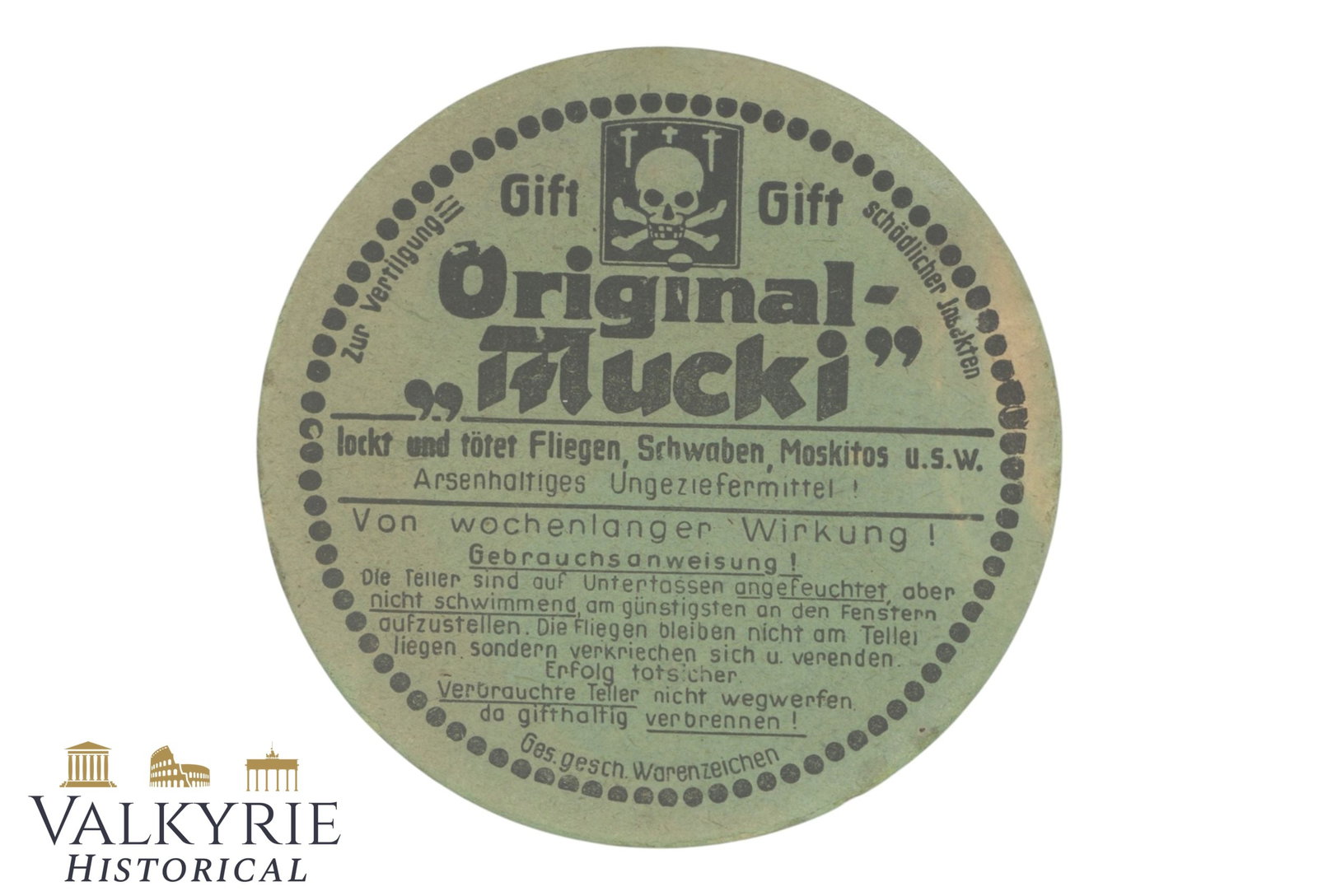 Cardboard Lid or Canister Cover of a German III Reich Period Poisonous Pesticide For Plagues (1 of 2)