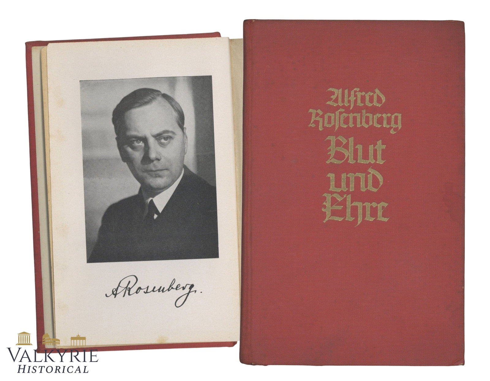 German Book "Blood and Honor" by Alfred Rosenberg Nazi Philosopher and Minister: German Book "Blood and Honor. A Struggle for Gernab Renaissance. Speeches and Essays 1919-1933" by Alfred Rosenberg Nazi Philosopher and Minister. Hard cover. Illustrated. Year 1943. Shipping flat cos