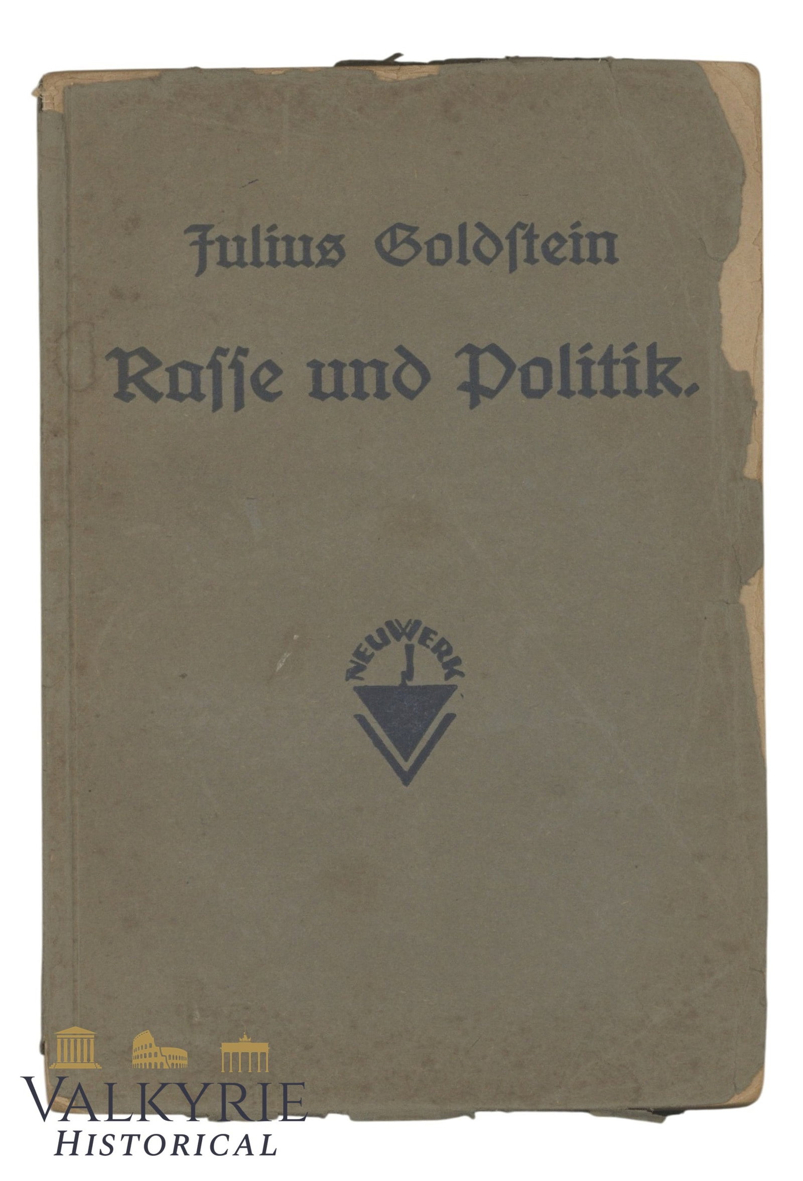 German Book "Race and Politics" by Julius Goldstein: German Book "Race and Politics" by Julius Goldstein. Soft cover. Year 1921. Neuwerk Verlag. 157 pages. Shipping flat cost $25 it doesn't matter how many items you win. you pay just $25 for shipping.