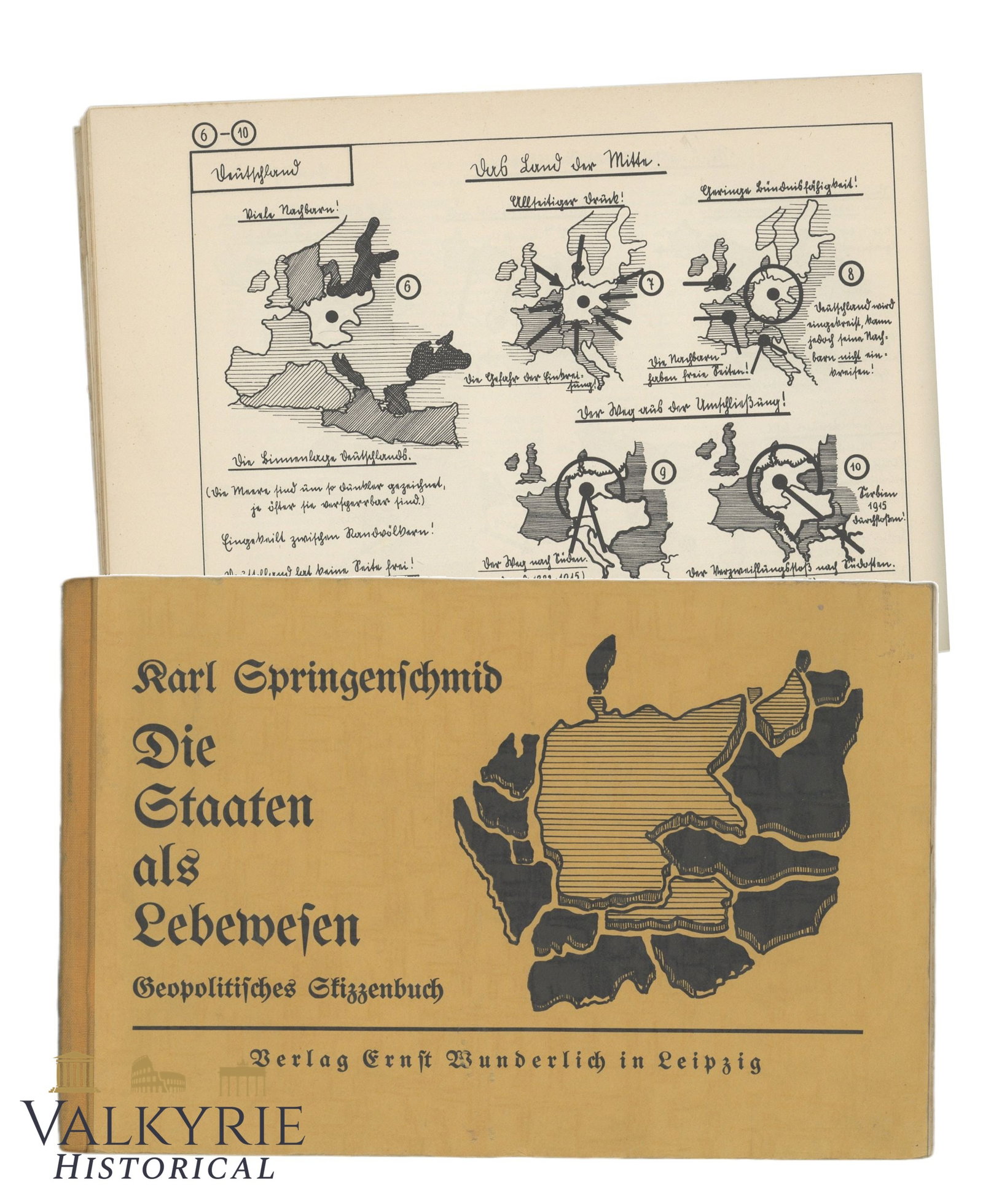 German Illustrated Book "States As Living Entities. Geopolitical Sketchbook" by K. Springenschmid (1 of 20)