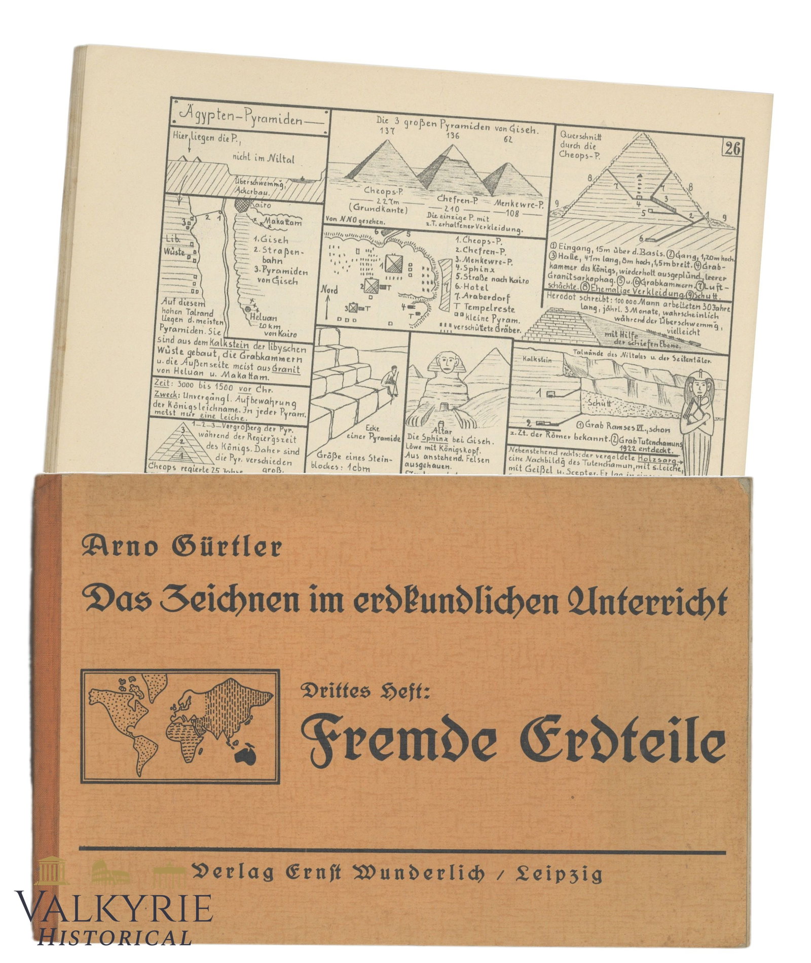 German Illustrated Book "Drawing in Geography Lessons. Foreign Continents" by Arno Guertler (1 of 20)