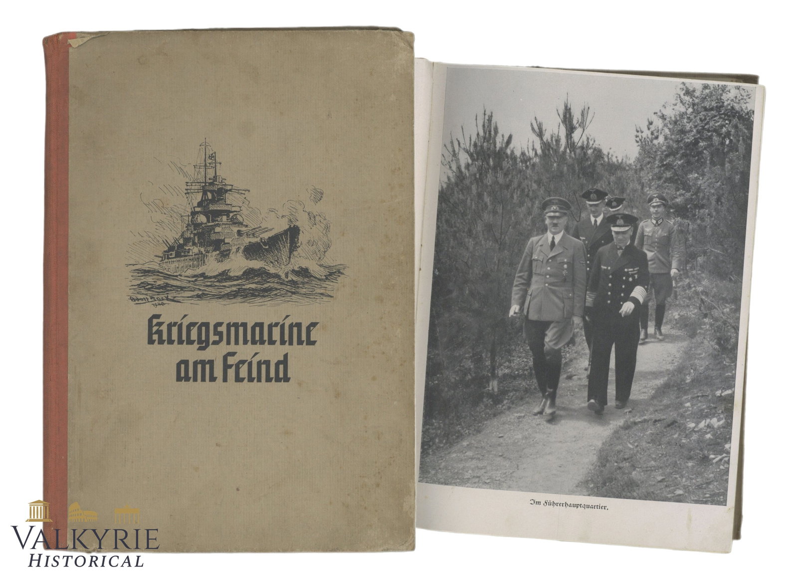 German Book "Kriegsmarine At The Enemy" by Friedrich Meier: German Book "Kriegsmarine At The Enemy" by Friedrich Meier. Very illustrated. Hard cover. 1941. 239 pages. Shipping flat cost $25 it doesn't matter how many items you win. you pay just $25 for shippin