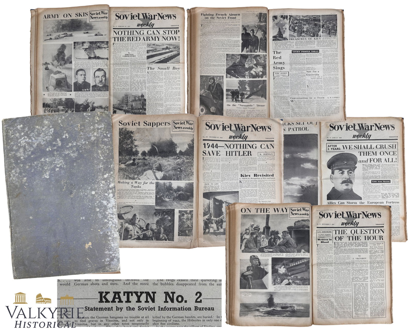 Compilation of "Soviet War News Weekly" Russian Propaganda Newspaper - Varius Numbers Bound 1943 (1 of 20)