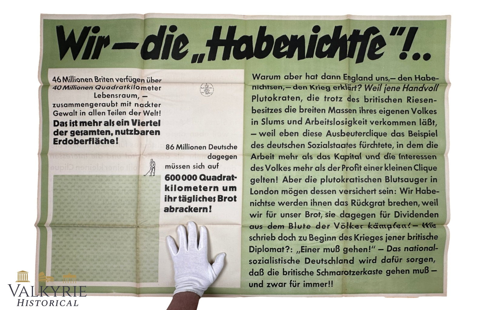 German Propaganda Poster "The Slogan of the Week" German Tabloid "We-The "Have-nots"!" (1 of 16)
