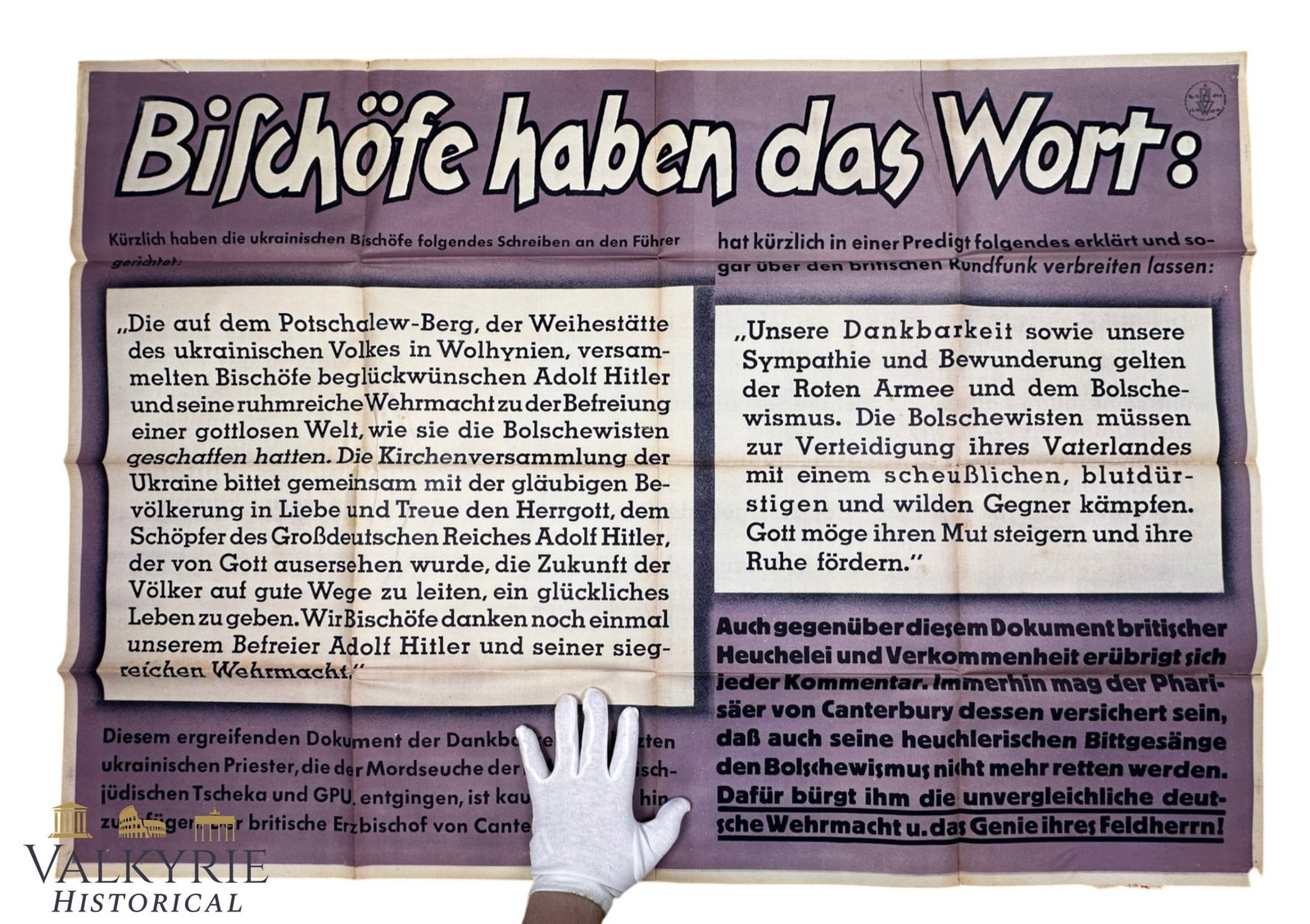 German Propaganda Poster "The Slogan of the Week" German Tabloid "Bishops Have The Word" (1 of 16)