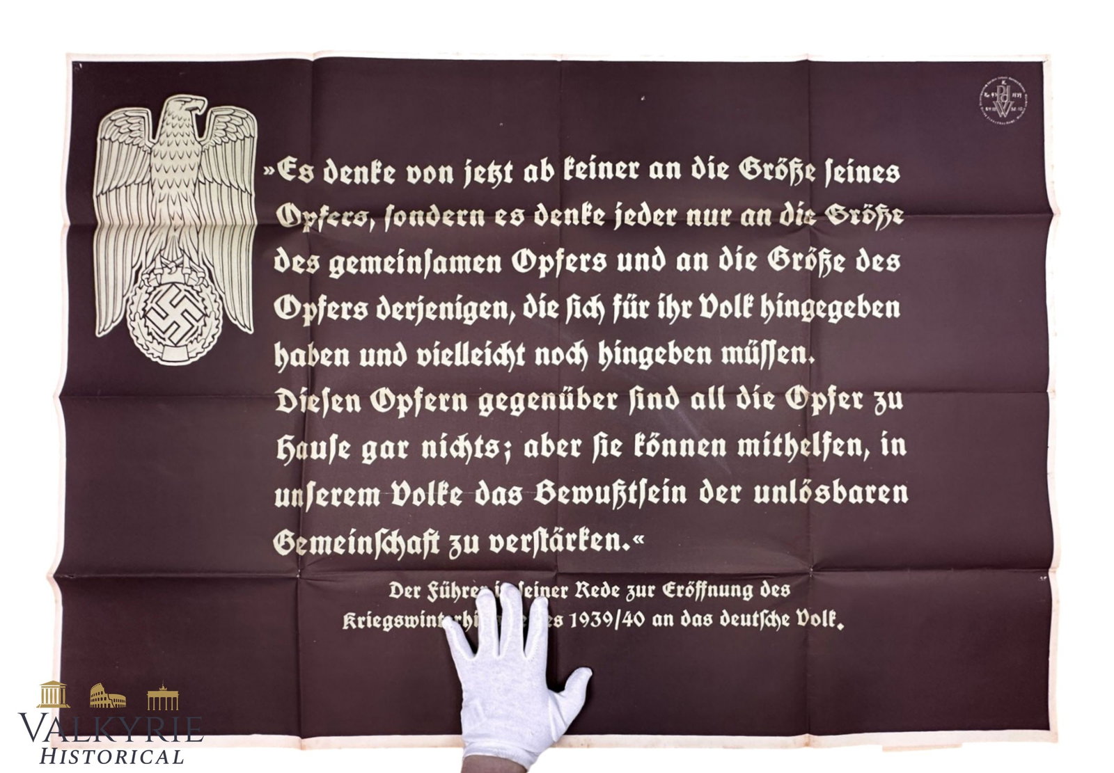 German Propaganda Poster "The Slogan of the Week" German Tabloid "Hitler's Message About WHW" (1 of 16)