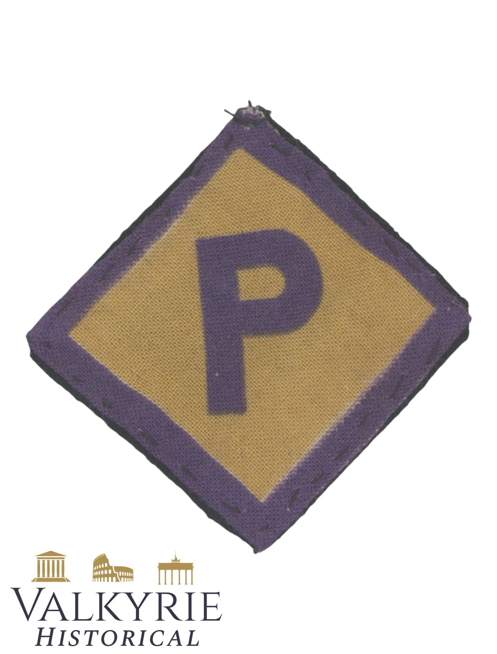 "P" Patch in Used Condition Used by Polish Slave Labourers Under German Occupation