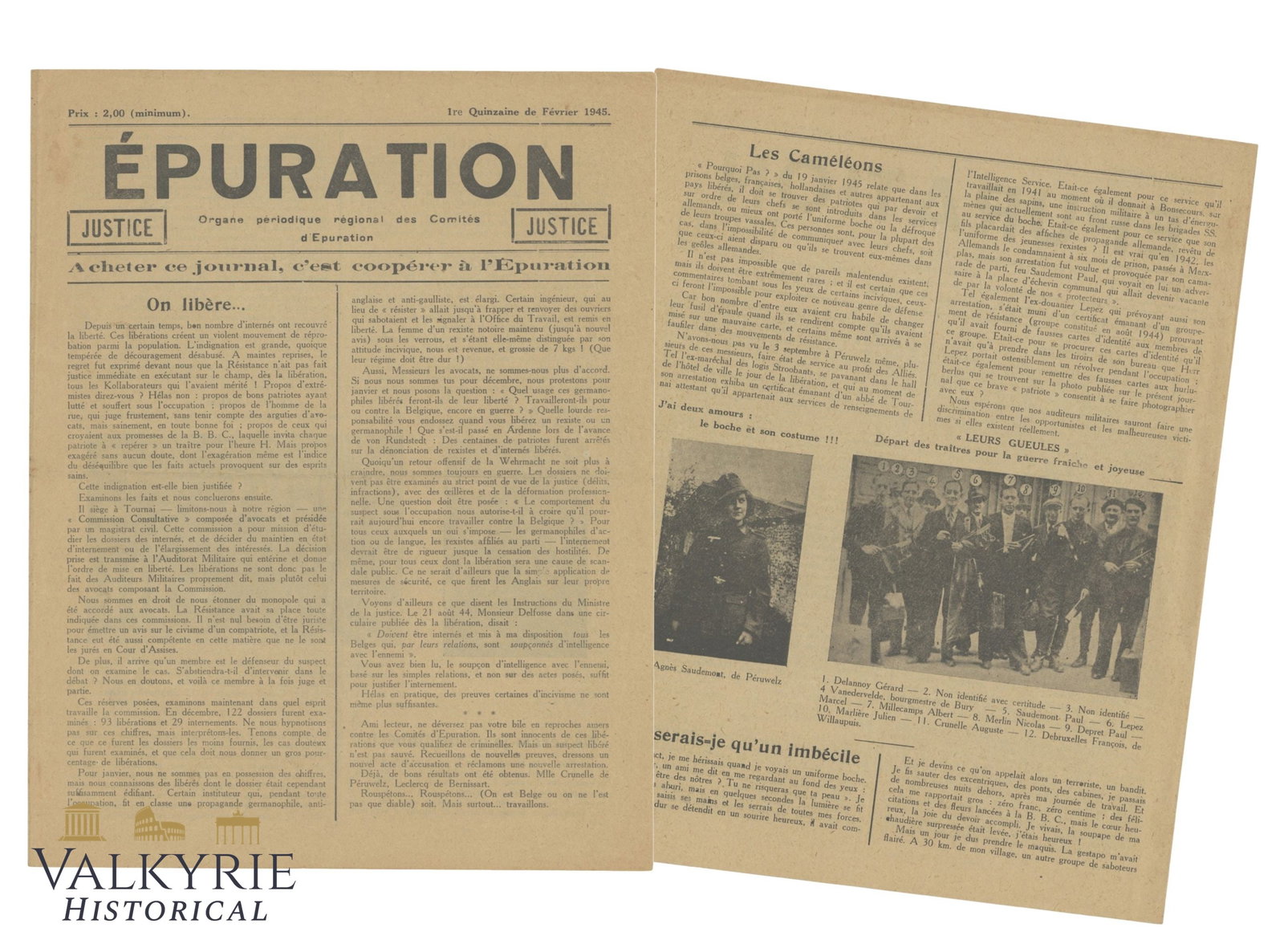 Rare French Newspaper "Epuration" Organ of the French Purges Following WW2 Against Collaborators: Rare French Newspaper "Epuration" Organ of the French Purges Following WW2 Against Collaborators. February 1945. Shipping flat cost $25 it doesn't matter how many items you win. you pay just $25 for s