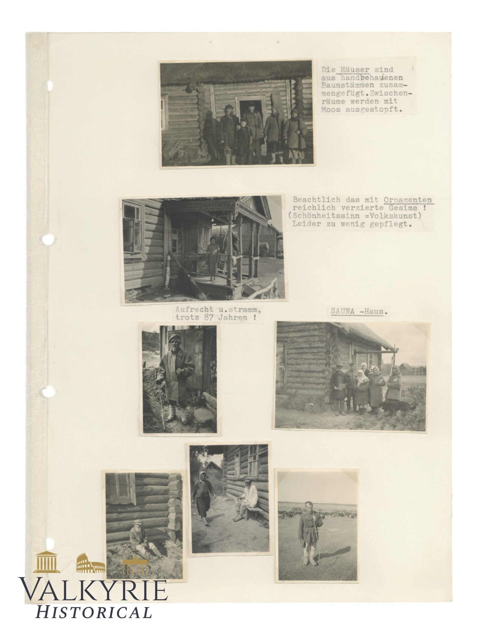Full Page Taken From a Photo Album With Photos of an Eastern Family of Peasants - Architecture (1 of 7)