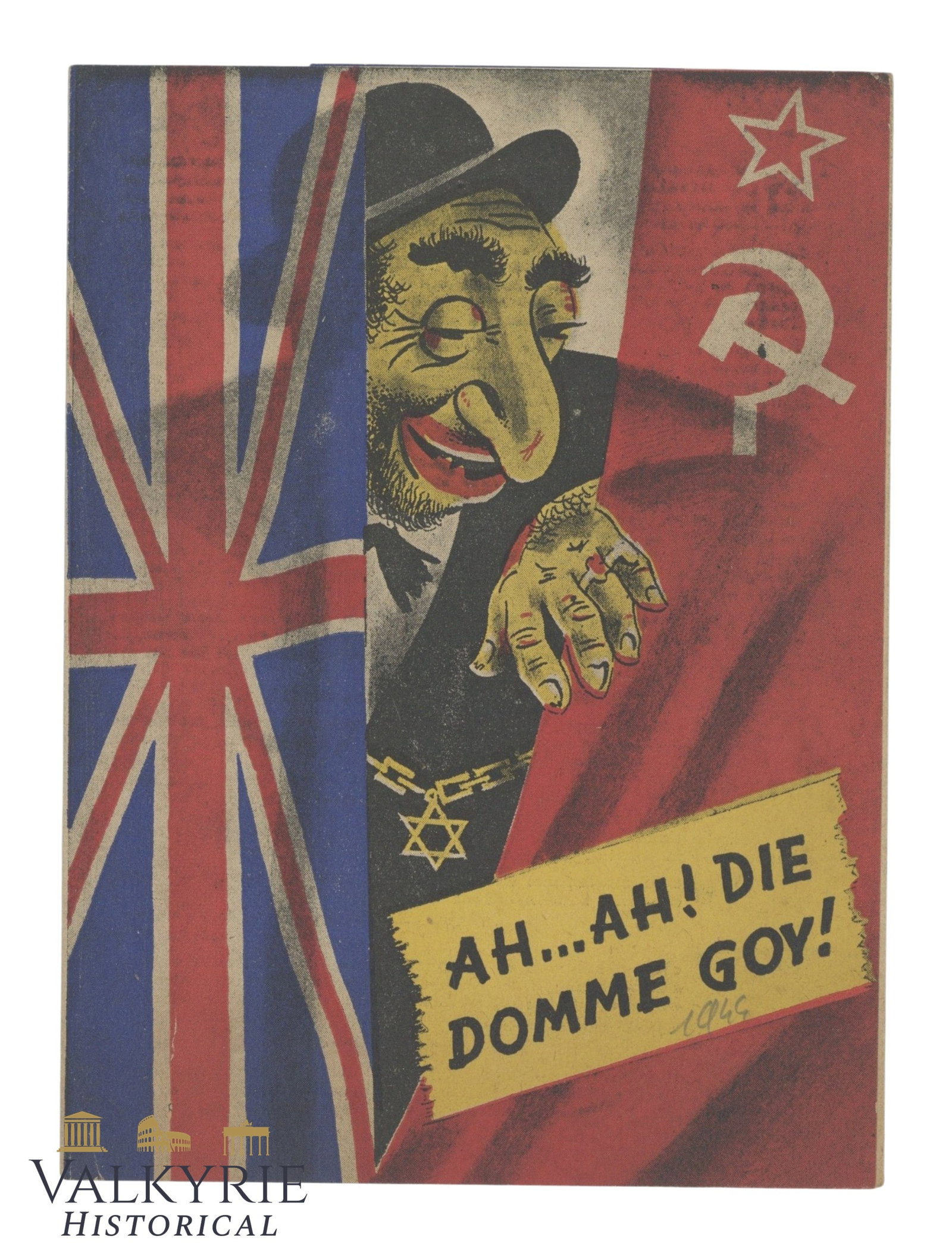 Dutch Anti-Semitic Pamphlet "Behind Everything, The Jew" Talking About the Global Jewish Conspiracy: Dutch Anti-Semitic Pamphlet "Behind Everything, The Jew" Talking About the Global Jewish Conspiracy. It connects USA, UK and the Jews. Shipping flat cost $25 it doesn't matter how many items you win. 