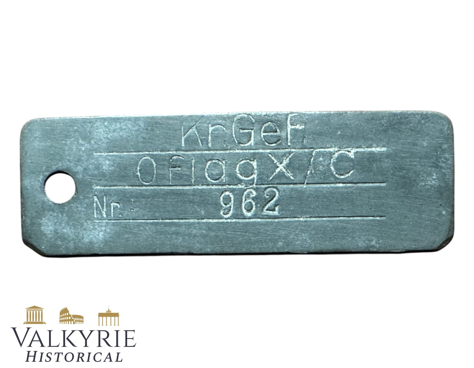 Relic Condition Ground Dug ID Tag of a Prisoner of War in German Officers' Stalag X/C -Nienburg: Relic Condition Ground Dug ID Tag of a Prisoner of War in German Officers' Stalag X/C . Only one half. The other is missing. Maybe a deceased POW? Stalag X-C (Stammlager X C) was a World War II German