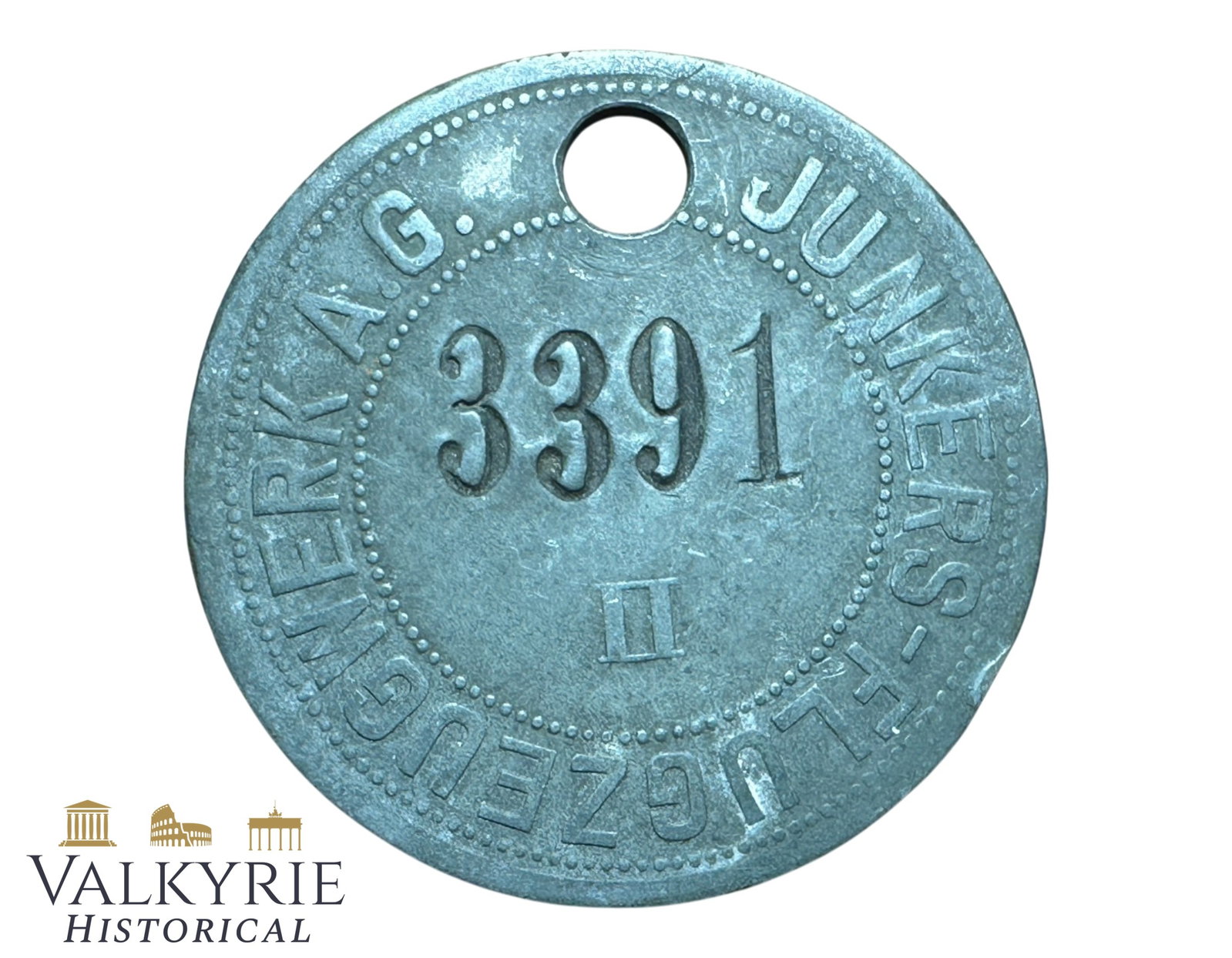 Rare German Aircraft Manufacturing Company Junkers Factory Metal ID Tag: Rare German Aircraft Manufacturing Company Junkers Factory Metal ID Tag. 3391 II on it. For workers or material? Shipping flat cost $25 it doesn't matter how many items you win. you pay just $25 for s
