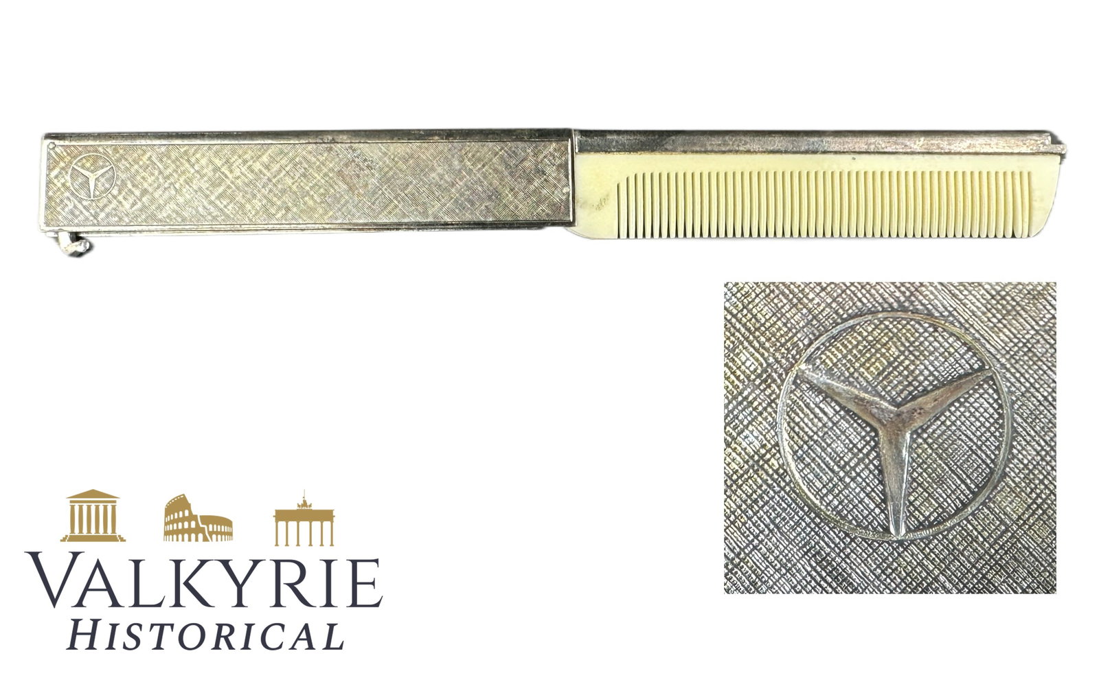 Rare Old Foldable Comb With the Logo of Mercedes Car Manufacturer (1 of 13)