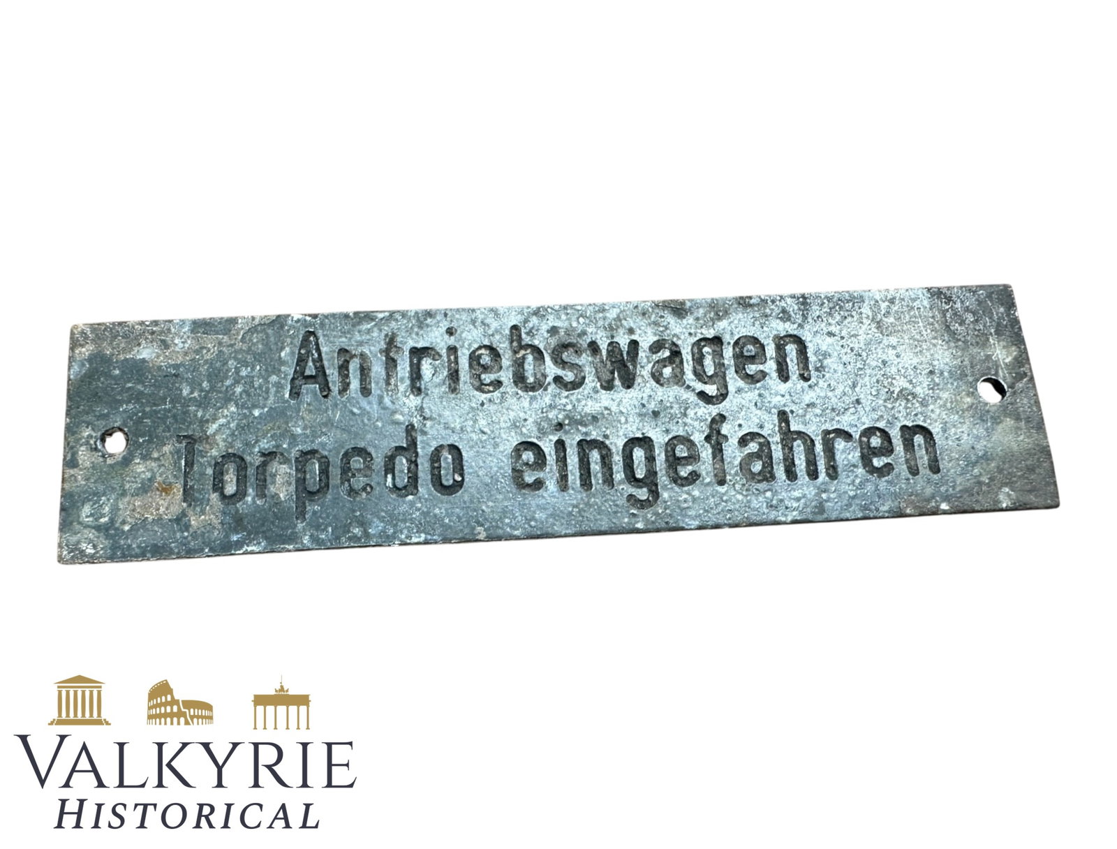 Relic Condition Metal Sign From Control Panel "Torpedo Drive Car Retracted" From German Submarine (1 of 5)