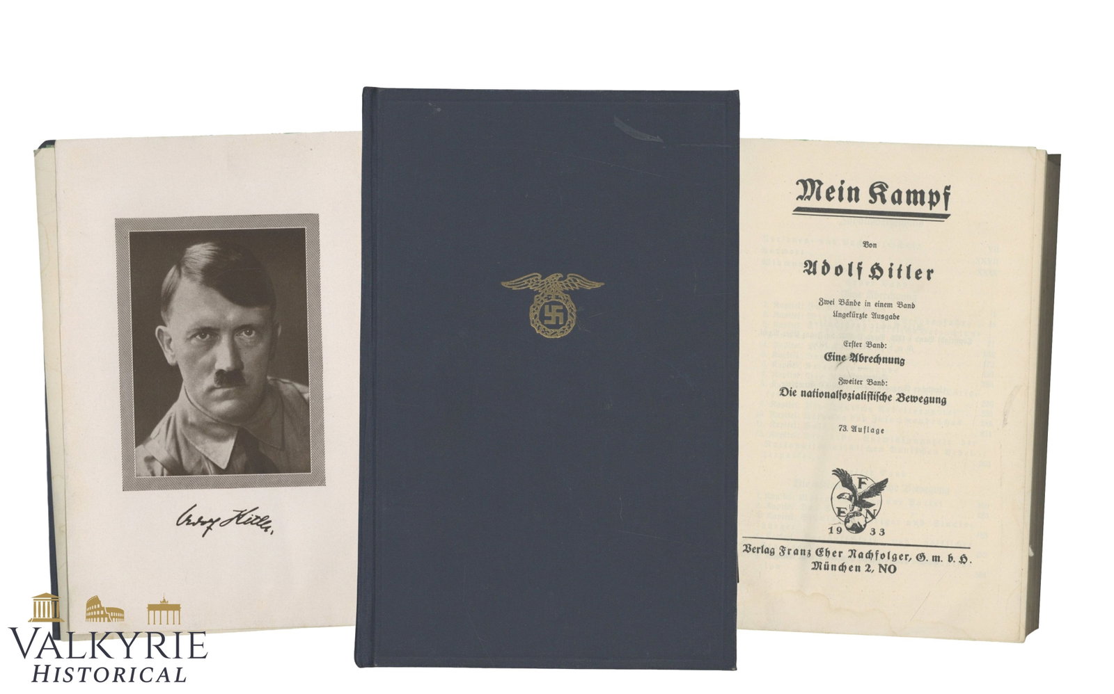 Adolf Hitler's "Mein Kampf" Example Printed in 1933: Adolf Hitler's "Mein Kampf" Example Printed in 1933. Excellent condition. Hard cover. Shipping flat cost $25 it doesn't matter how many items you win. you pay just $25 for shipping.