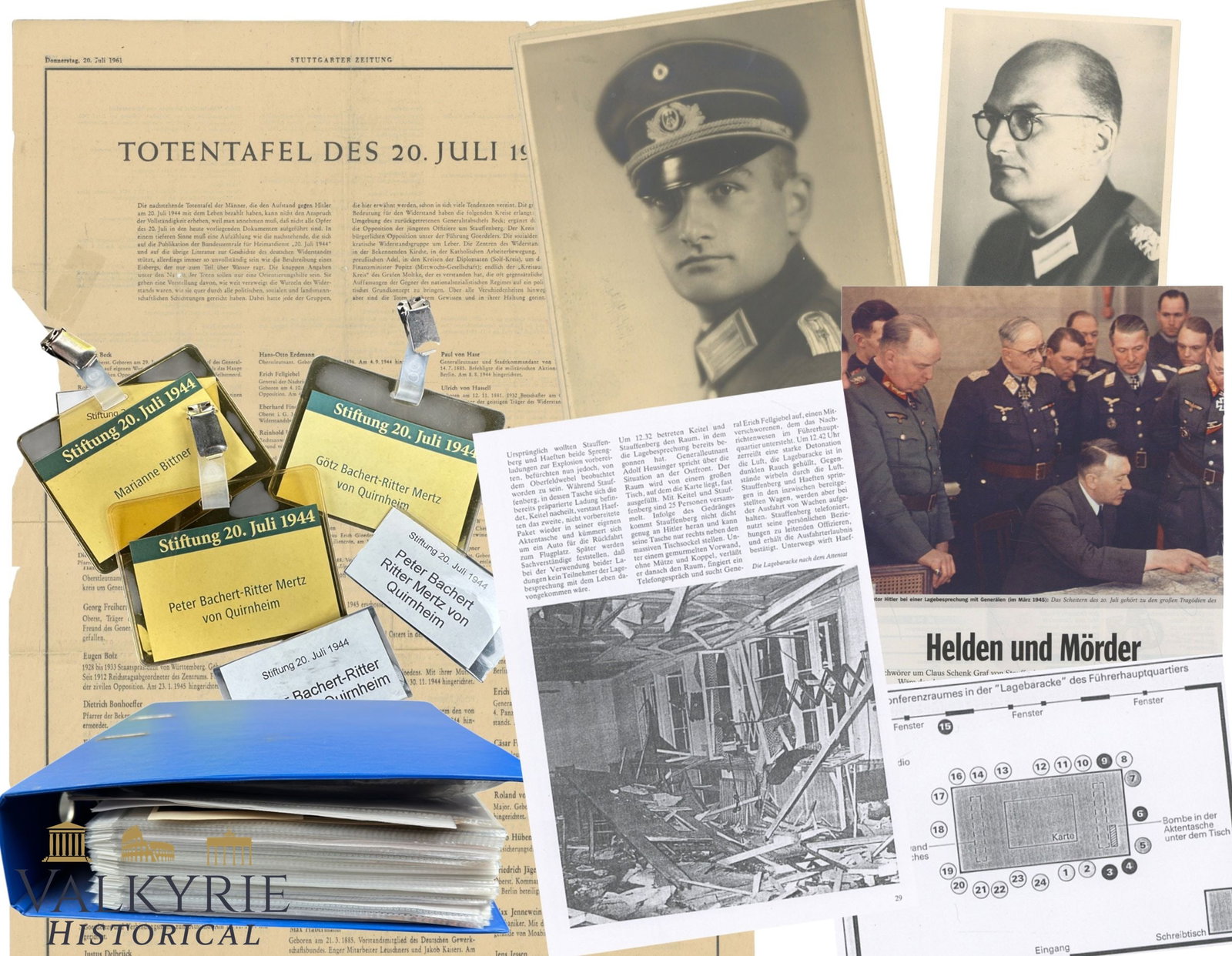 Very Interesting Post-war Set Related to 20 July 1944 Valkyrie Operation Conspirator Albrecht Mertz: Very Interesting Post-war Set Related to the 20 July 1944 Valkyrie Operation Conspirator Albrecht Mertz von Quirnheim. Set belonged to his son, who tried to keep alive the memory of his father as one 