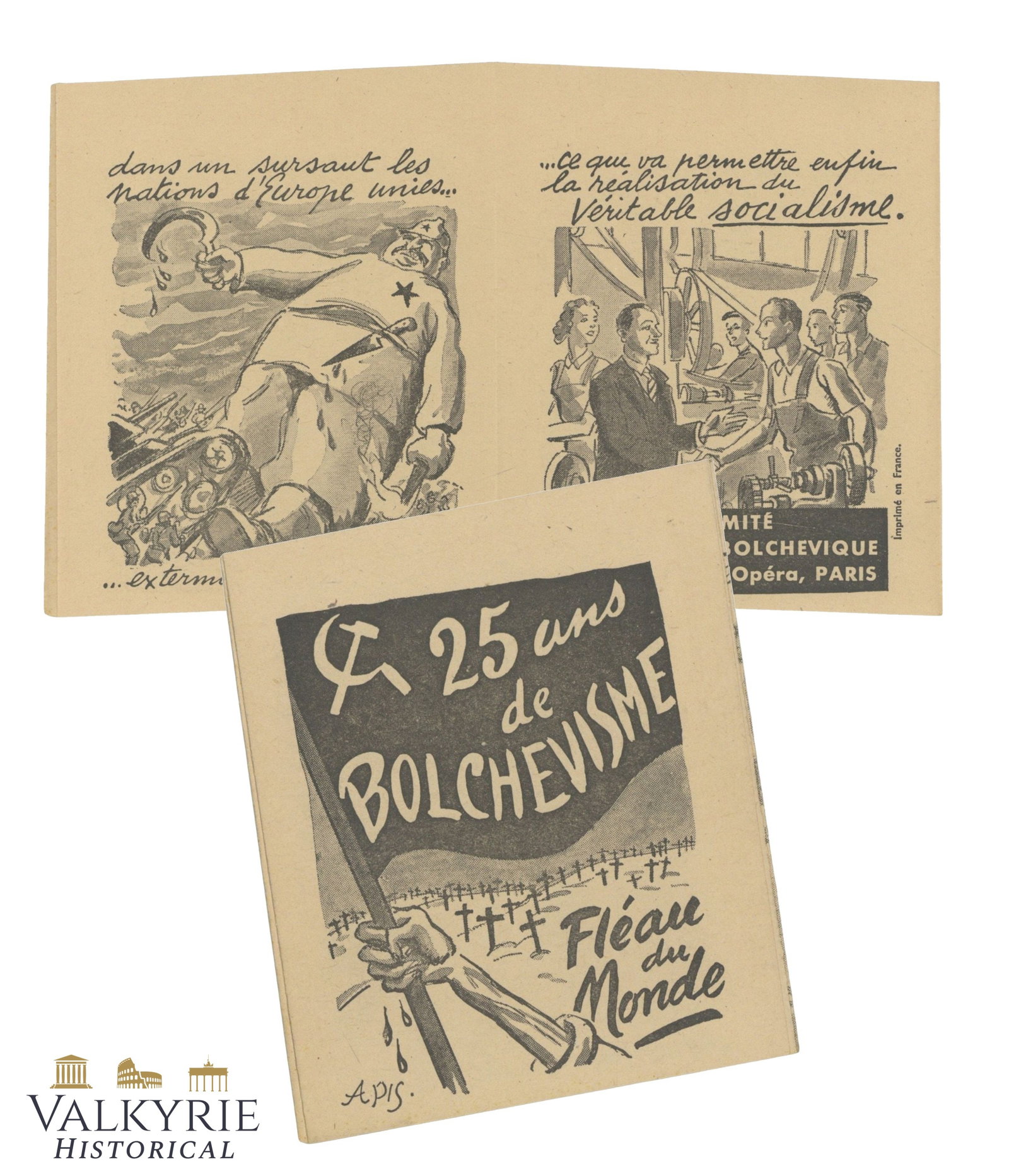 French Anti-Semitic and Anti-Communist Pamphlet "25 Years of Bolshevism - Scourge of the World": French Anti-Semitic and Anti-Communist Pamphlet "25 Years of Bolshevism - Scourge of the World". Illustrated and connecting the world Jewish conspiracy with communism. Shipping flat cost $25 it doesn'