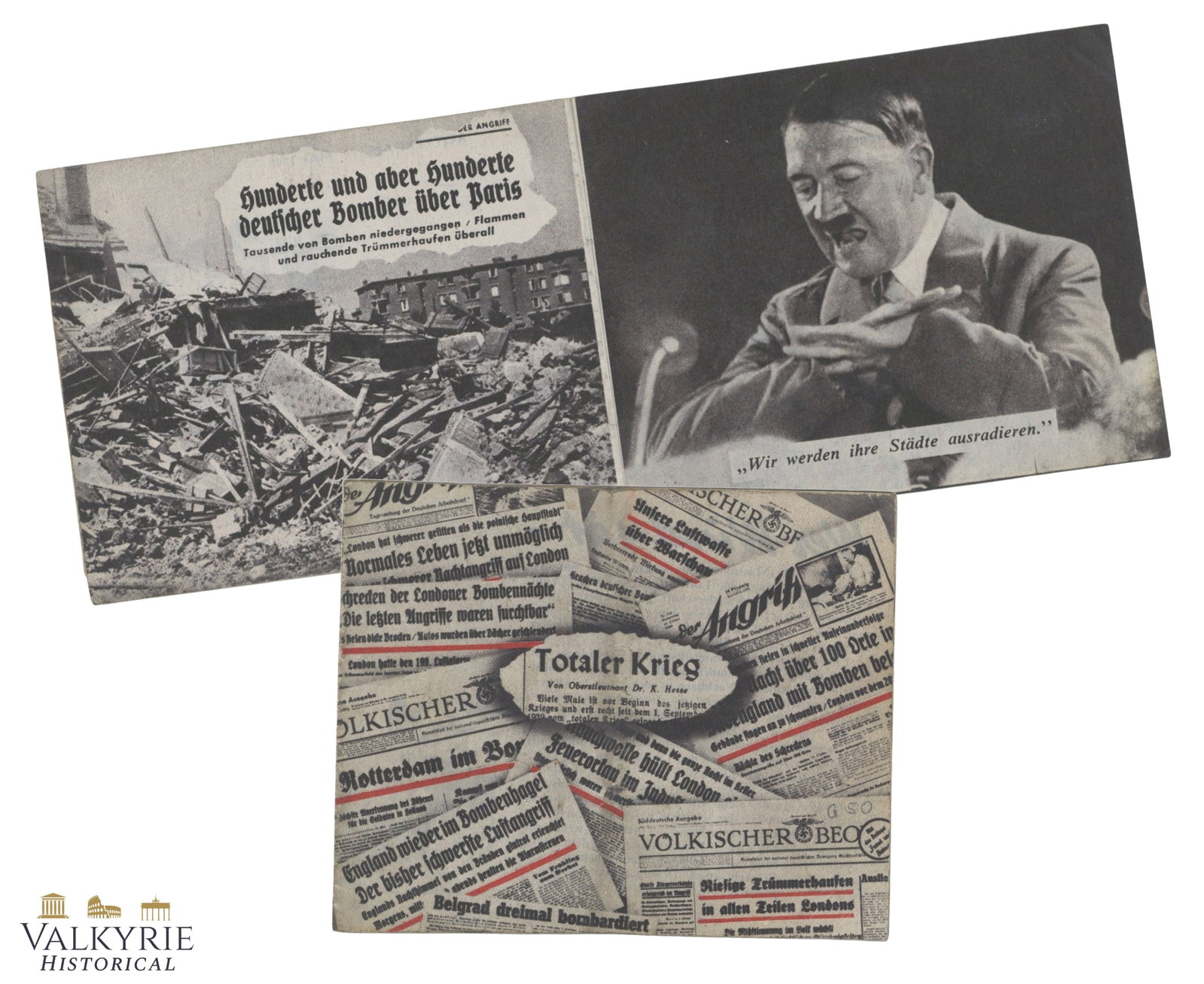 WW2 Allied Anti-German Propaganda Leaflet Blaming Hitler For Bombing Civil Populations (1 of 10)