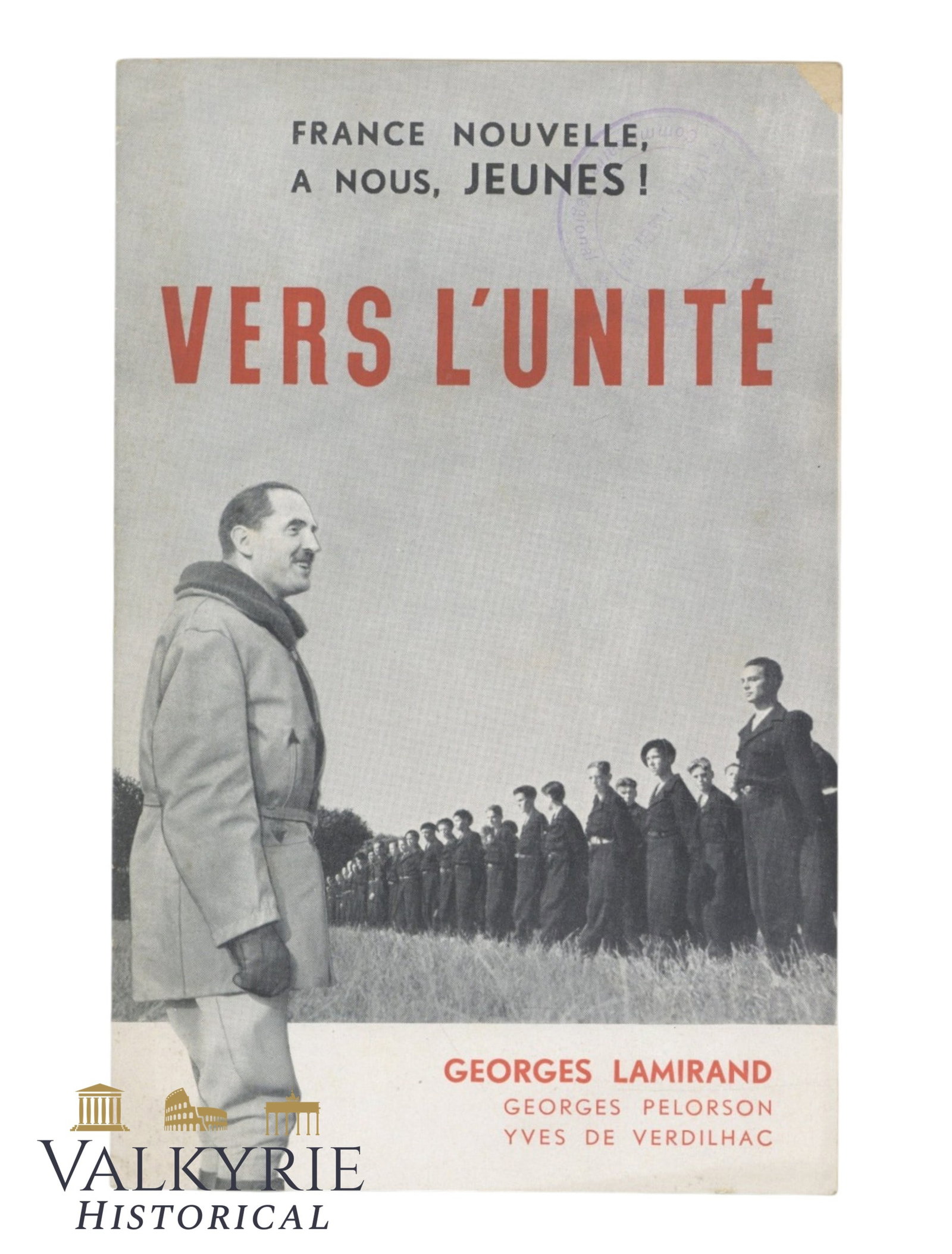 French Vichy Propaganda Booklet "New France For Us, Young People! Towards Unity" (1 of 9)