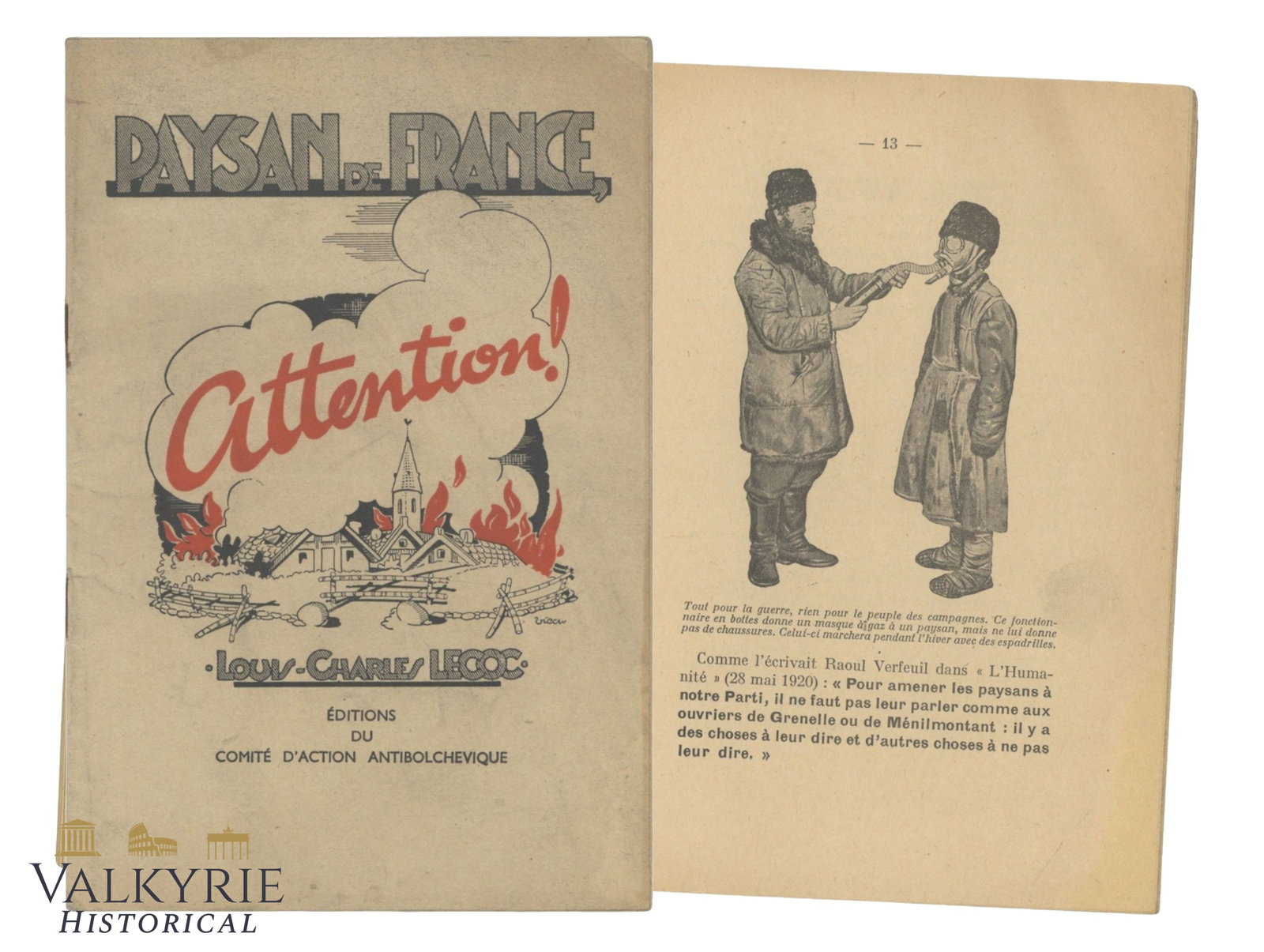French Anti-Communist Propaganda Booklet "Peasant of France, Attention!" by Louis-Charles Lecoc (1 of 9)