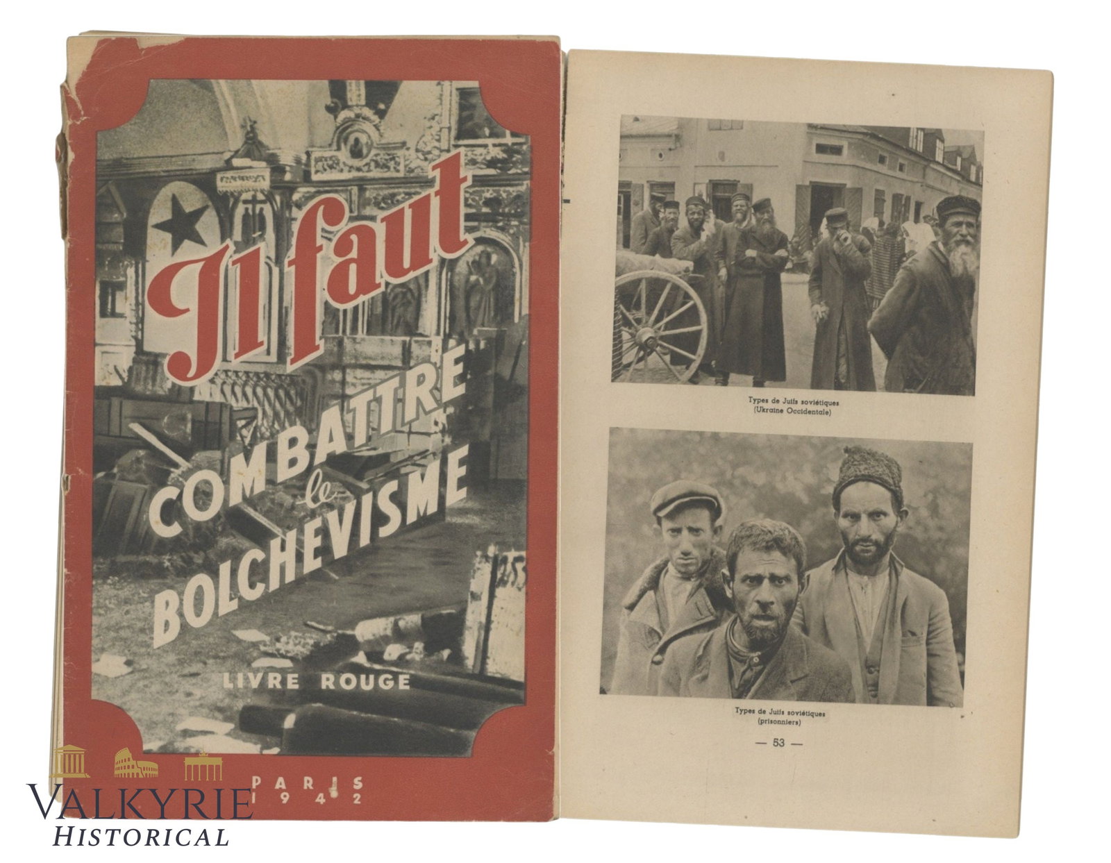 French WW2 Period Anti-Bolshevik Propaganda Booklet "Bolshevism Must Be Fighted. Red Book": French WW2 Period Anti-Bolshevik Propaganda Booklet "Bolshevism Must Be Fighted. Red Book". Illustrated. Soft cover. Shipping flat cost $25 it doesn't matter how many items you win. you pay just $25 f