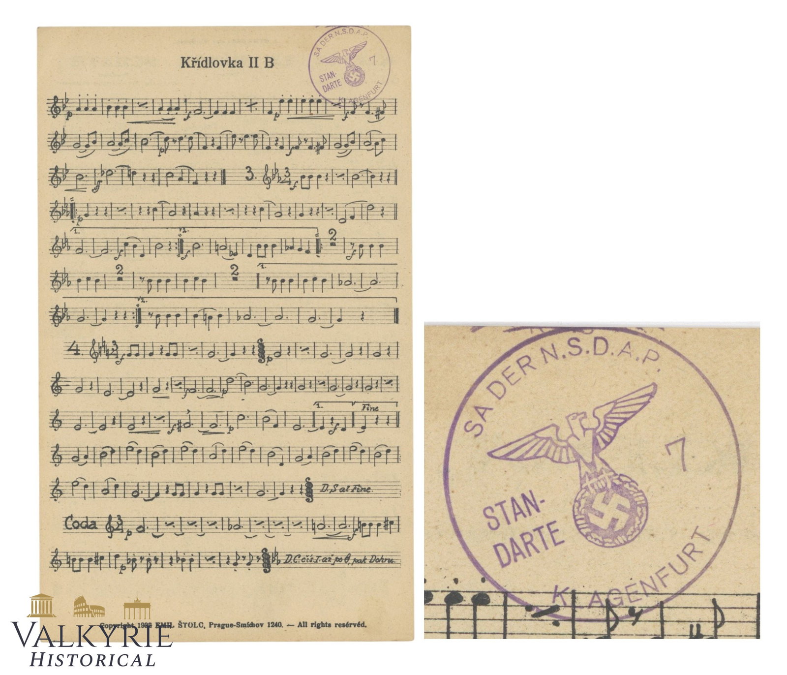 Czech Score "Le Tresor - Klenot - Schatz" With SA Standarte 7 Ink Stamp (1 of 4)