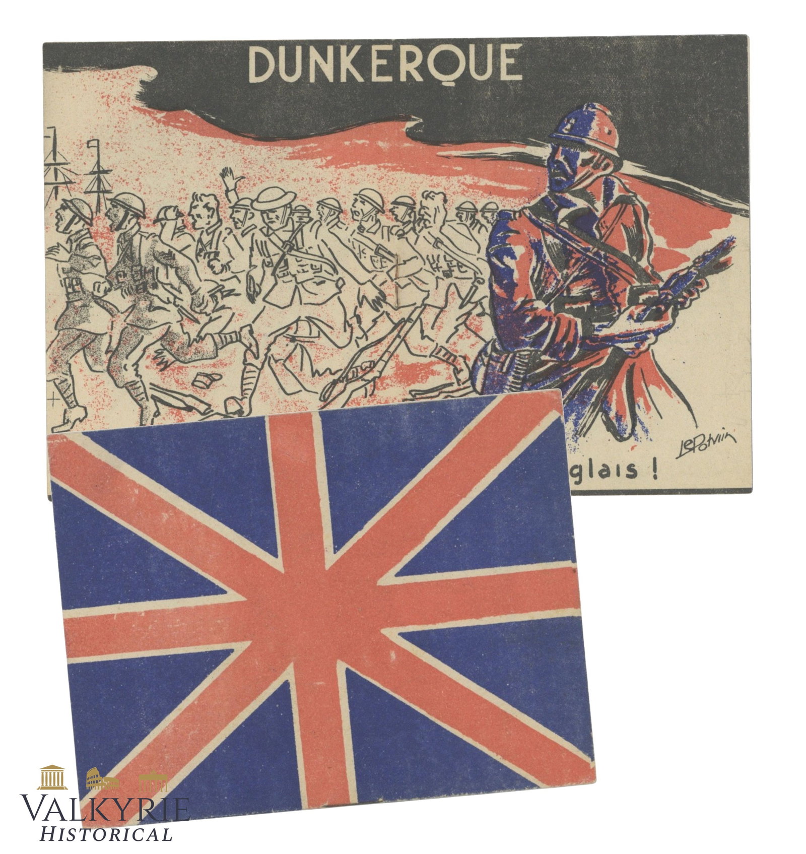 French WW2 Period Anti-British and Anti-Semitic Leaflet "Dunkerque": French WW2 Period Anti-British and Anti-Semitic Leaflet "Dunkerque". It says that the Jews control Great Britain. It mocks the British and radicalized them with cartoons. Shipping flat cost $25 it doe