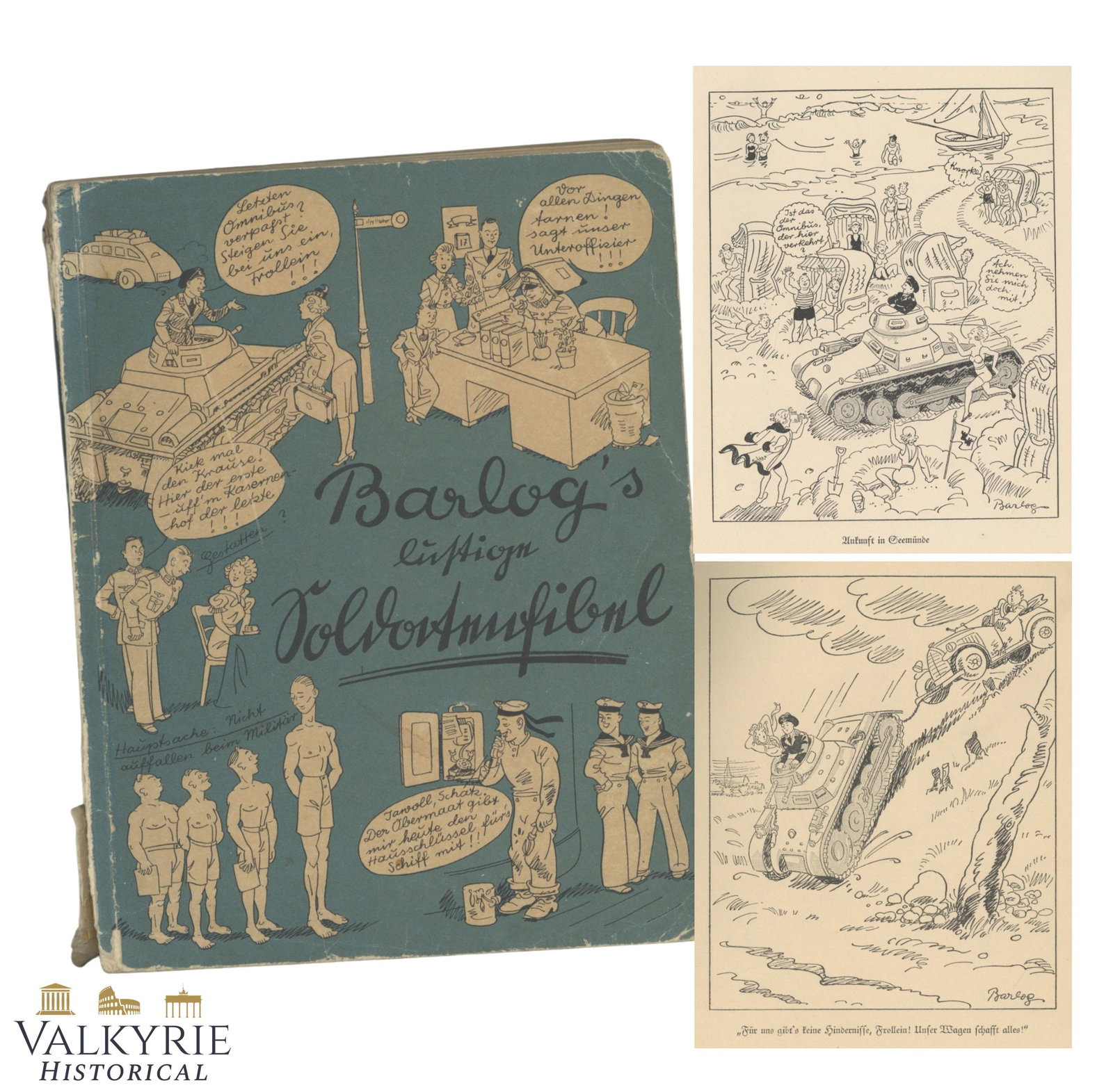 Funny German Book With Cartoons "Barlog's Funny Soldier's Reader Primer" (1 of 15)