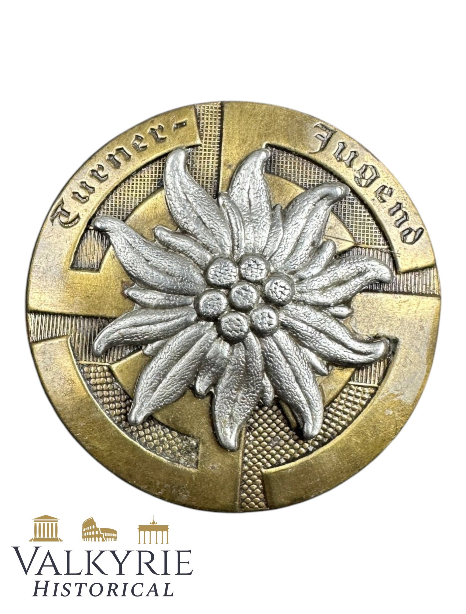 German Metal Badge "Gymnast Youth": German Metal Badge "Gymnast Youth". Needle system working perfectly. Manufacturer name on the reverse. Shipping flat cost $25 it doesn't matter how many items you win. you pay just $25 for shipping.