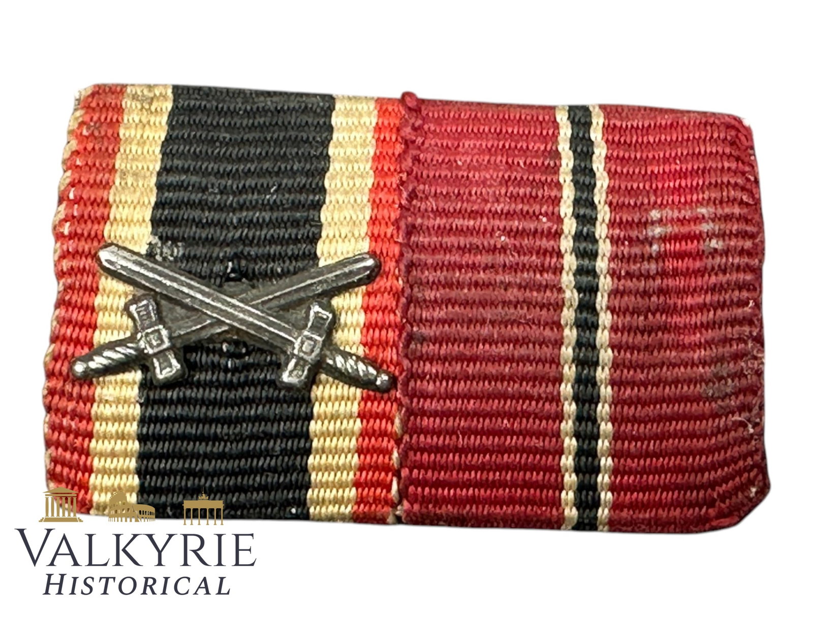 German Wehrmacht and Waffen SS Ribbon Bar For KVK 2nd Class With Swords And Ostmedal: German Wehrmacht and Waffen SS Ribbon Bar For KVK 2nd Class With Swords And Ost medal. Shipping flat cost $25 it doesn't matter how many items you win. you pay just $25 for shipping.