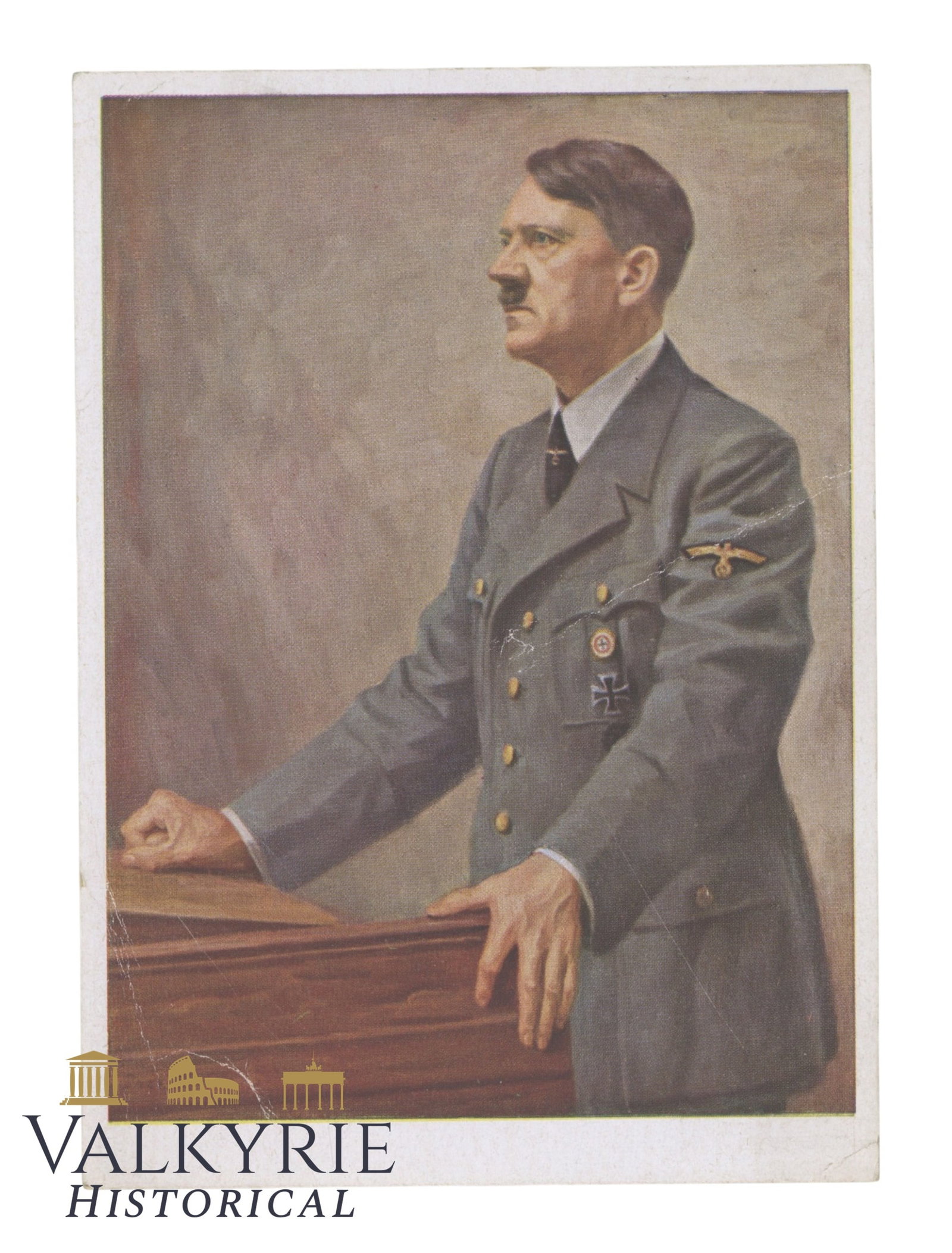 German Postcard With a Famous Painting by Bruno Jacobs Depicting Adolf Hitler: German Postcard With a Famous Painting by Bruno Jacobs Depicting Adolf Hitler. Non-circulated. Shipping flat cost $25 it doesn't matter how many items you win. you pay just $25 for shipping.