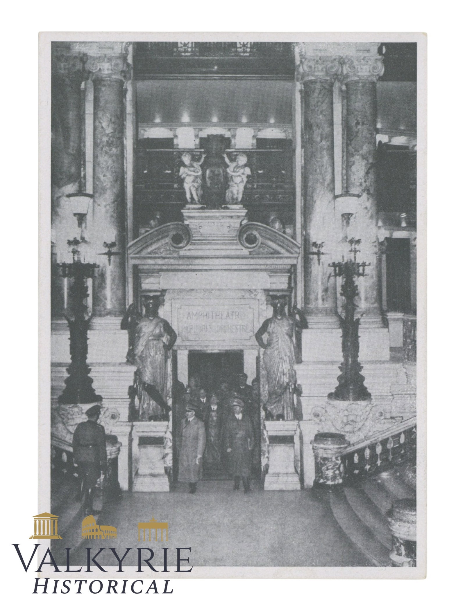 German Postcard With Photo of Hitler Visiting The Paris Opera in 1940: German Postcard With Photo of Hitler Visiting The Paris Opera in 1940. Non-circulated. Shipping flat cost $25 it doesn't matter how many items you win. you pay just $25 for shipping.