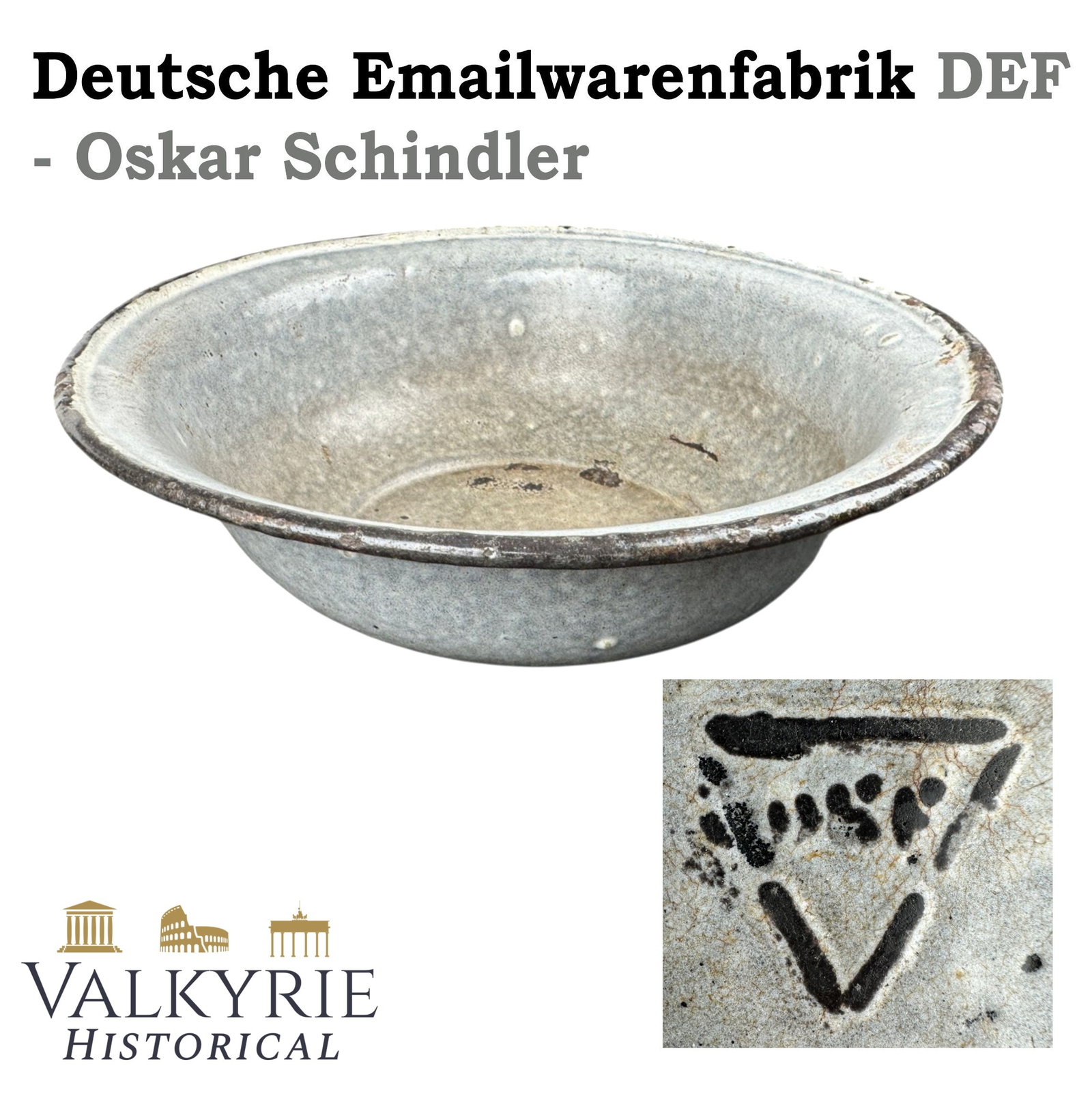 Enamelled Casserole Manufactured by Oskar Schindler's Factory "Deutsche Emailwarenfabrik" (1 of 11)